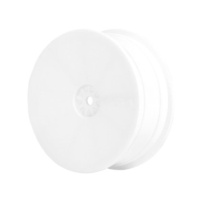 AKA PRODUCTS, INC. 1/10 HEXlite Front 2WD Buggy Wheels, White (2): AE, Kyosho
