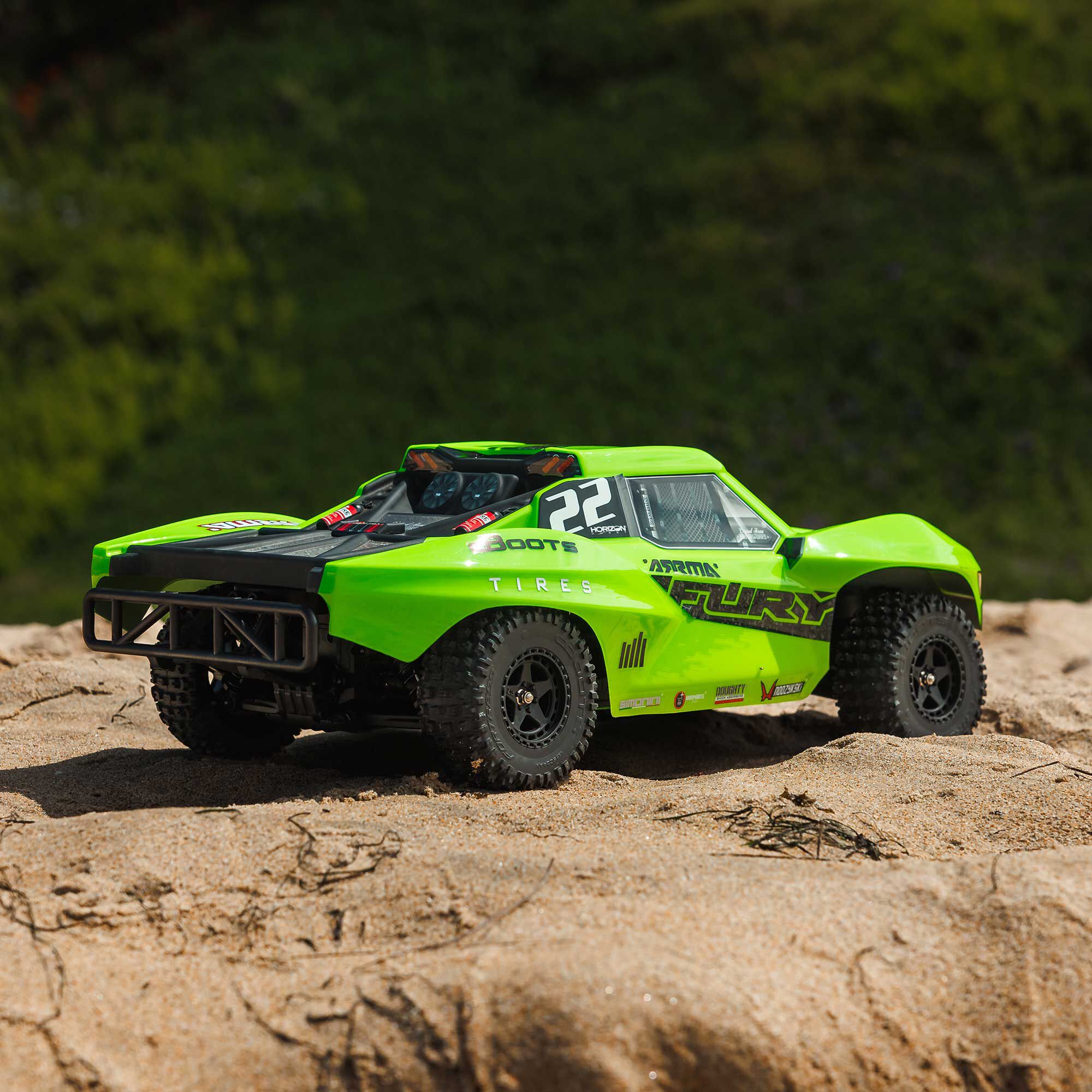 ARRMA 1/10 FURY 2WD RTR Brushed Short Course Truck, Green