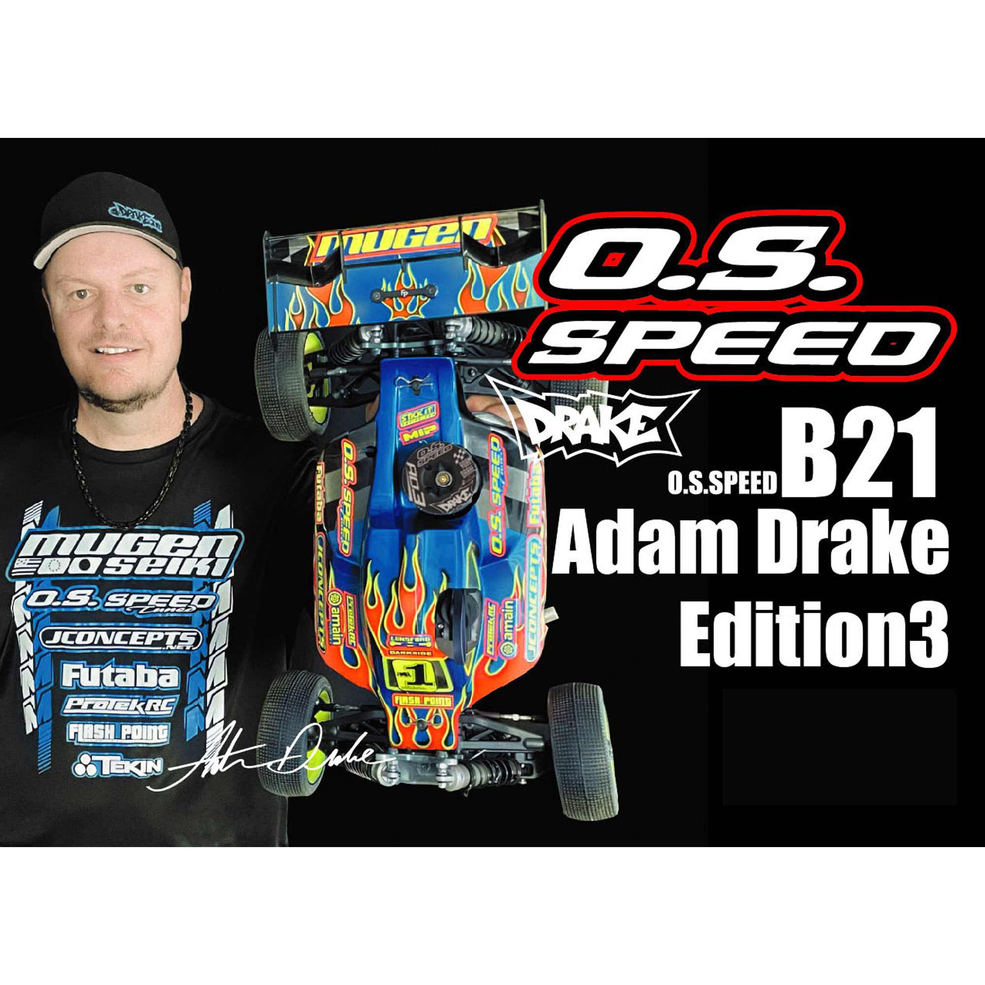 OS Engines O.S. Speed B21 Adam Drake Edition 3, 1/8 Buggy Engine & Pipe Combo Set
