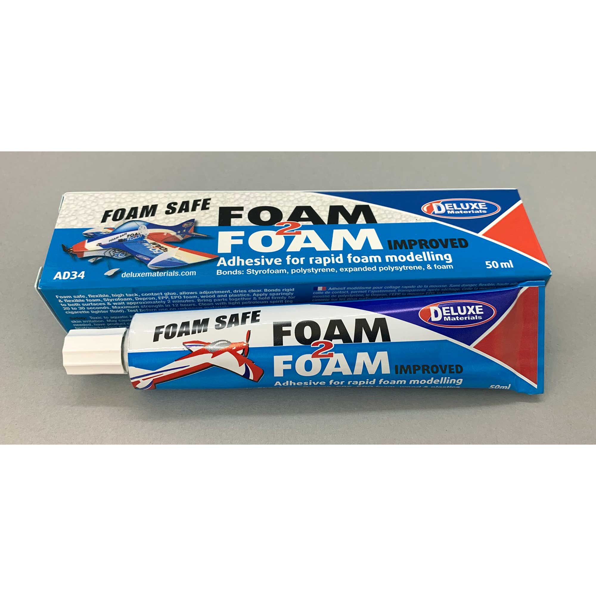 Deluxe Materials Foam 2 Foam, Foam Safe Glue (50ml): EPO, EPS, Wood