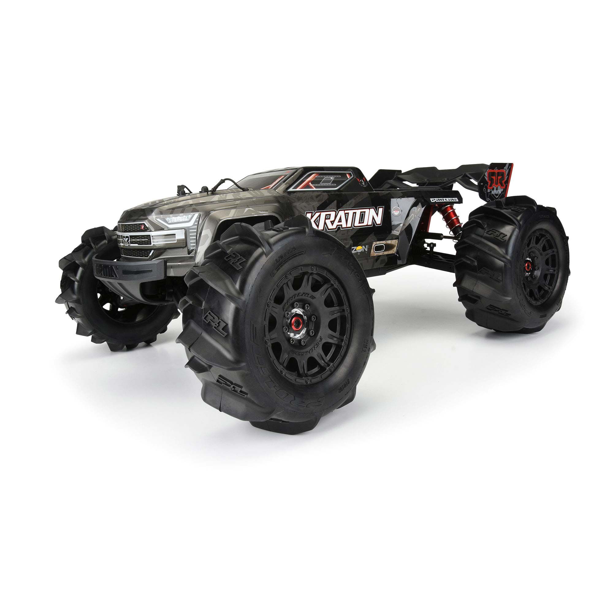 Pro-Line Racing 1/8 Dumont F/R 3.8" MT Tires Mounted 17mm Black Raid (2)