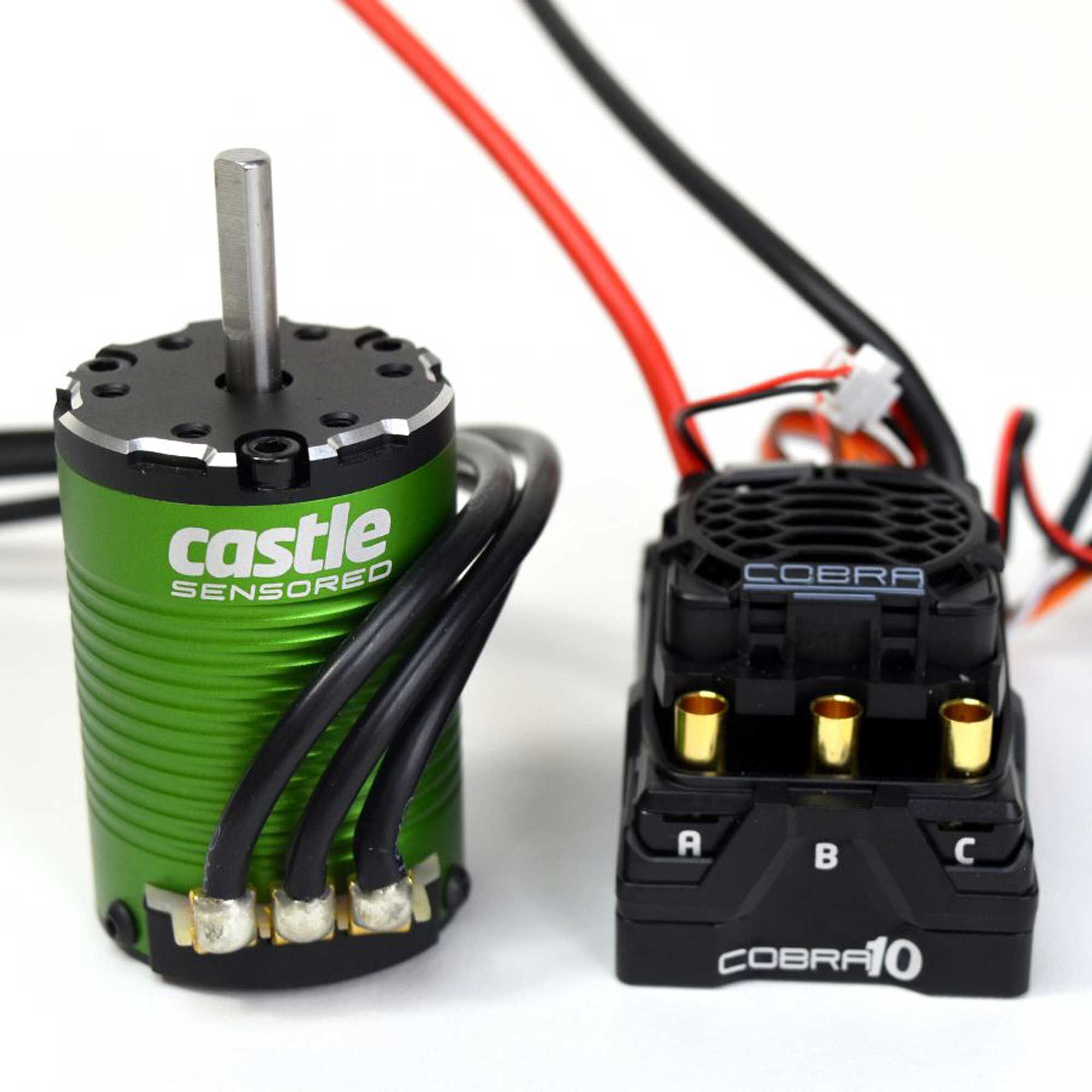 Castle Creations Cobra 10 Electronic Speed Control & 1410-3800KV Sensored Motor Combo, 5mm Shaft