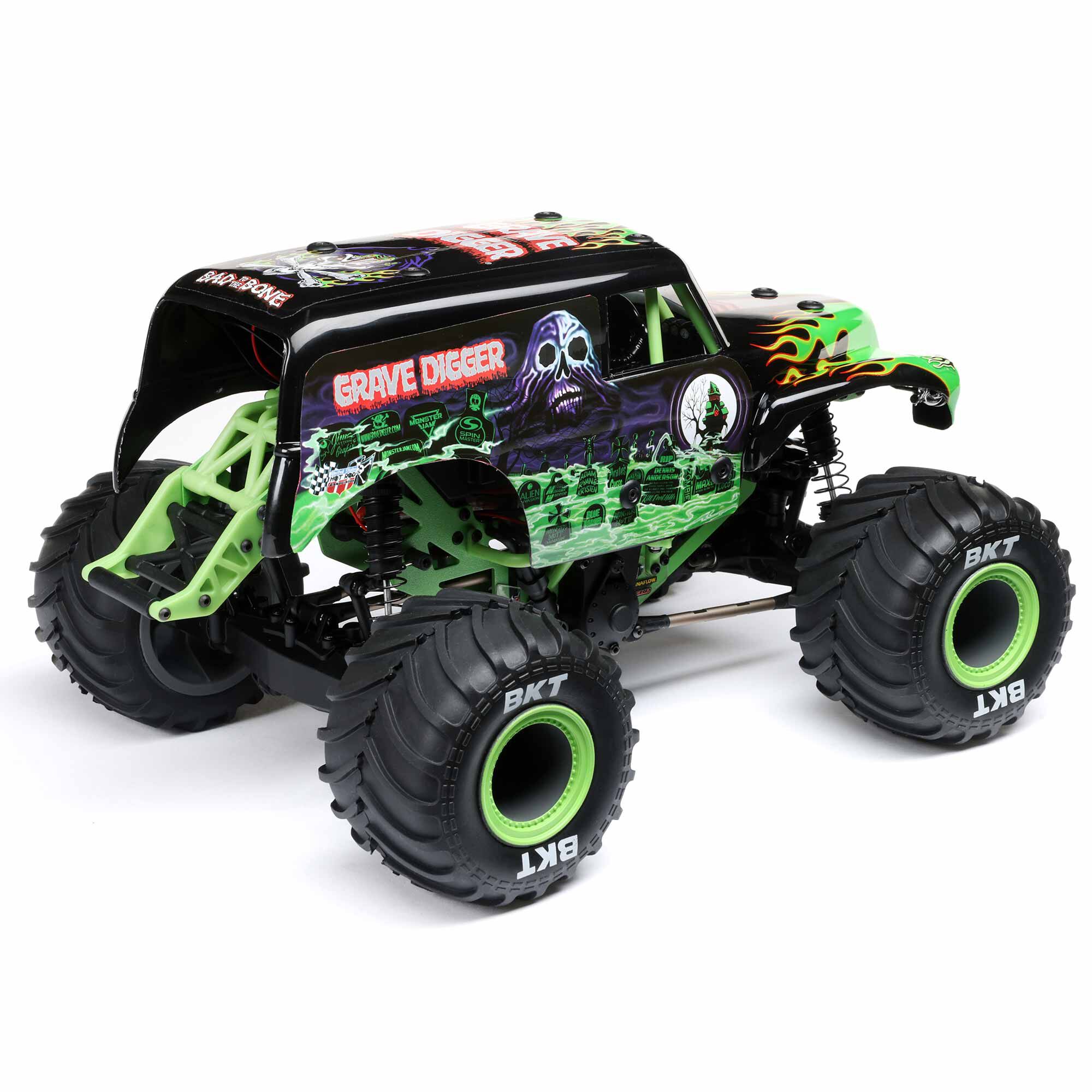 Losi 1/18 Mini LMT Grave Digger 2S 4X4 RTR Brushed Monster Truck (Battery & Charger Included), Green