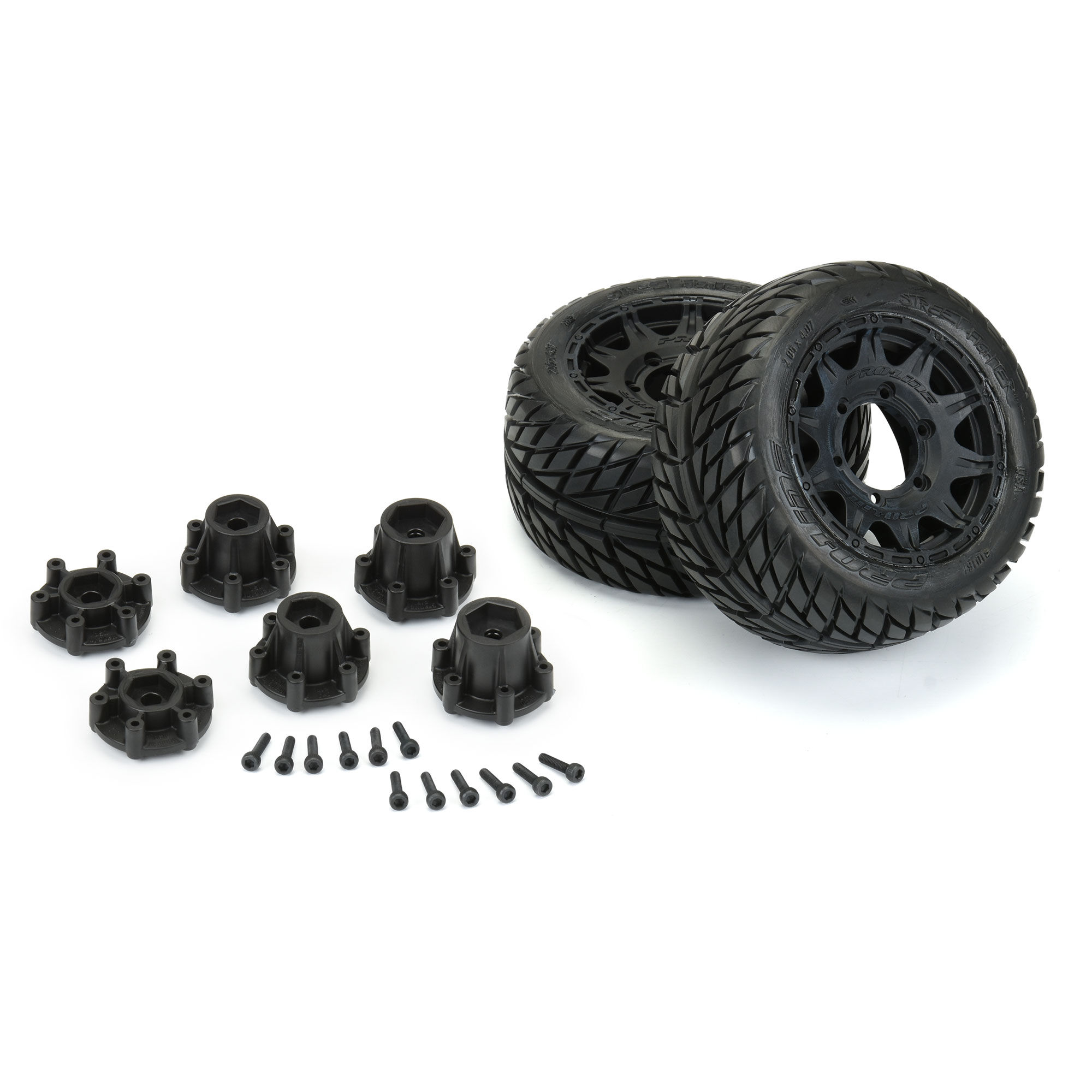 Pro-Line Racing 1/10 Street Fighter LP F/R 2.8" MT Tires MTD 12mm/14mm Blk Raid (2)