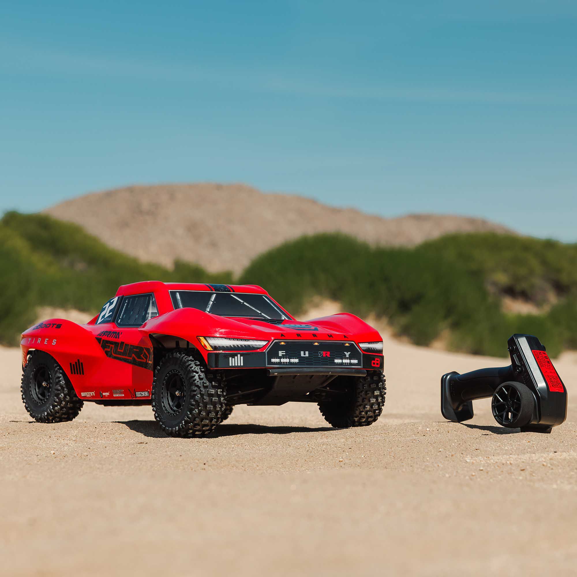 ARRMA 1/10 FURY 2WD RTR Brushed Short Course Truck (Battery & Charger Included), Red