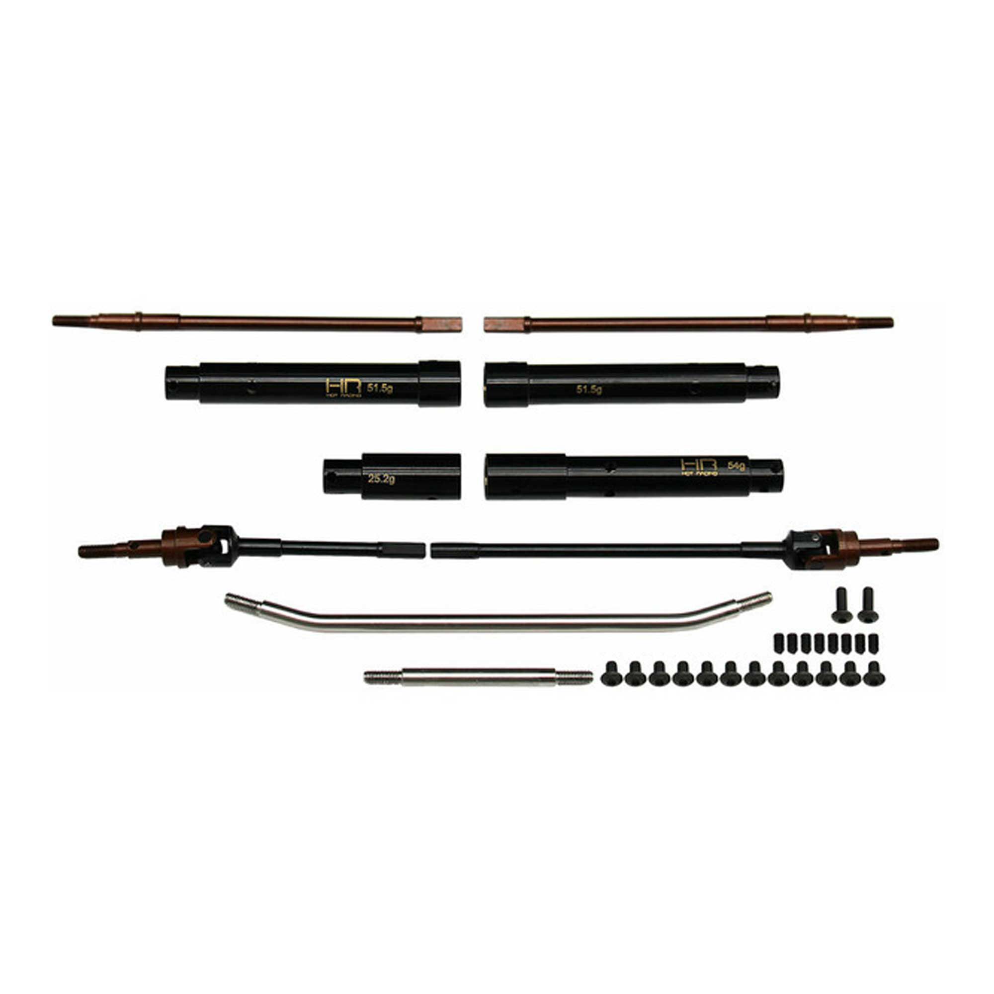 Hot Racing 20mm Wide Brass Axle Tube Set: PRO