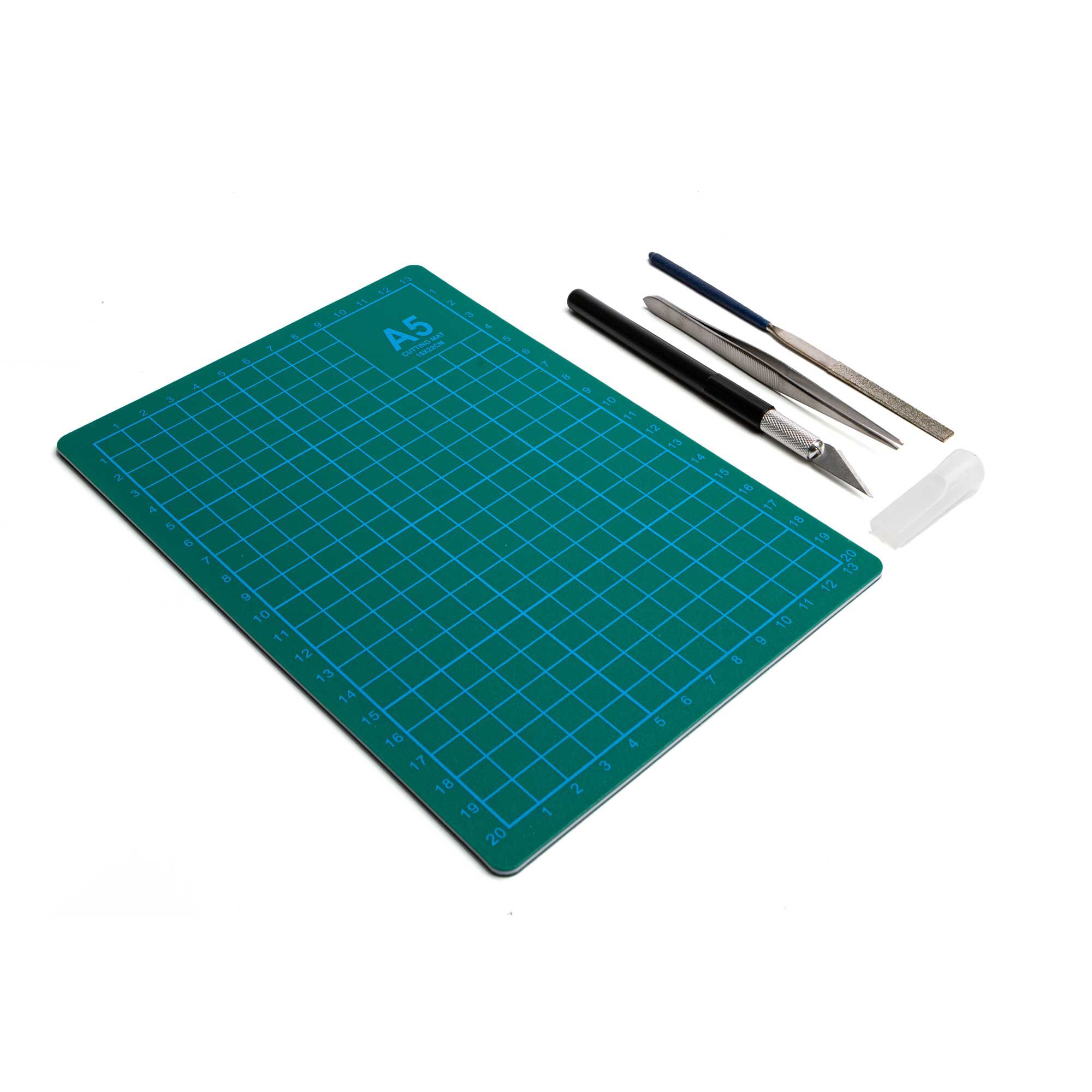 Hobby Essentials Cutting Mat Set With Knife, File, & Tweezer