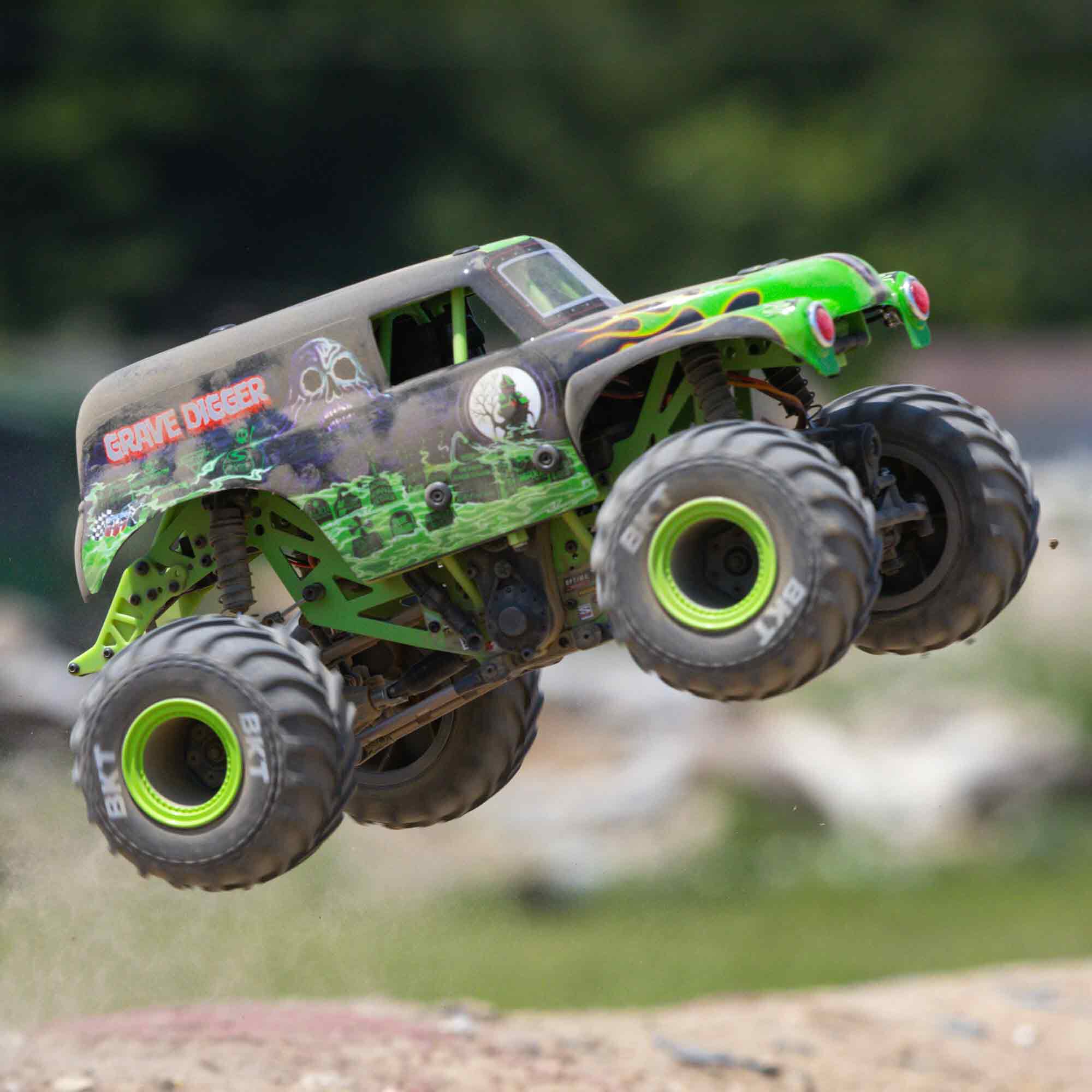 Losi 1/18 Mini LMT Grave Digger 2S 4X4 RTR Brushed Monster Truck (Battery & Charger Included), Green