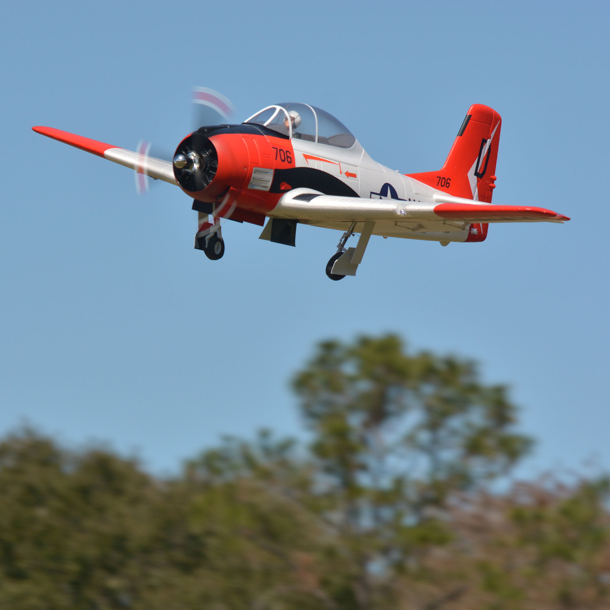 FMS T-28D Trojan V4 Red PNP, 1400mm
