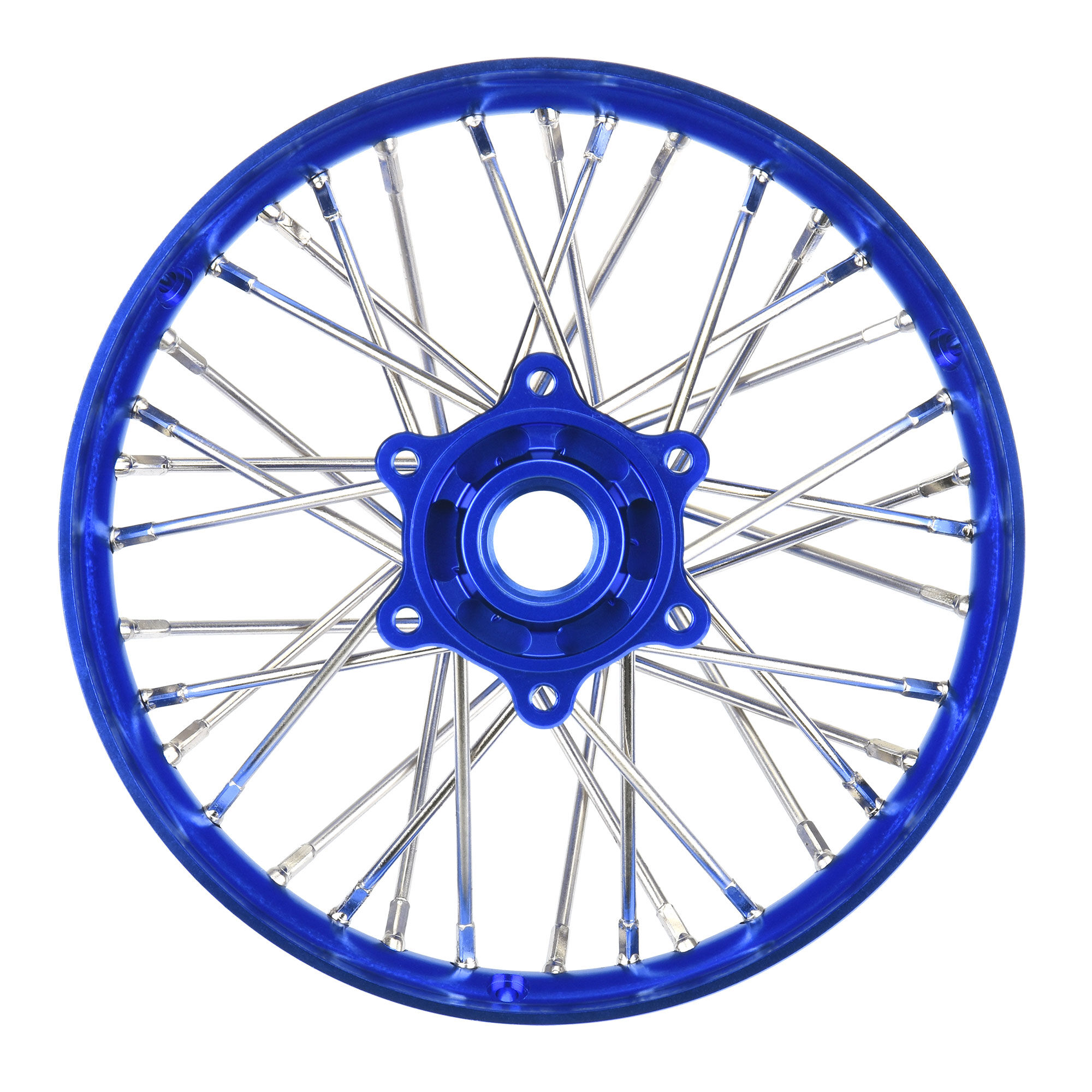 Pro-Line Racing 1/4 Pro-Spec Aluminum V2 Bead Rear Wheel Blue/Blue (1): Promoto-MX