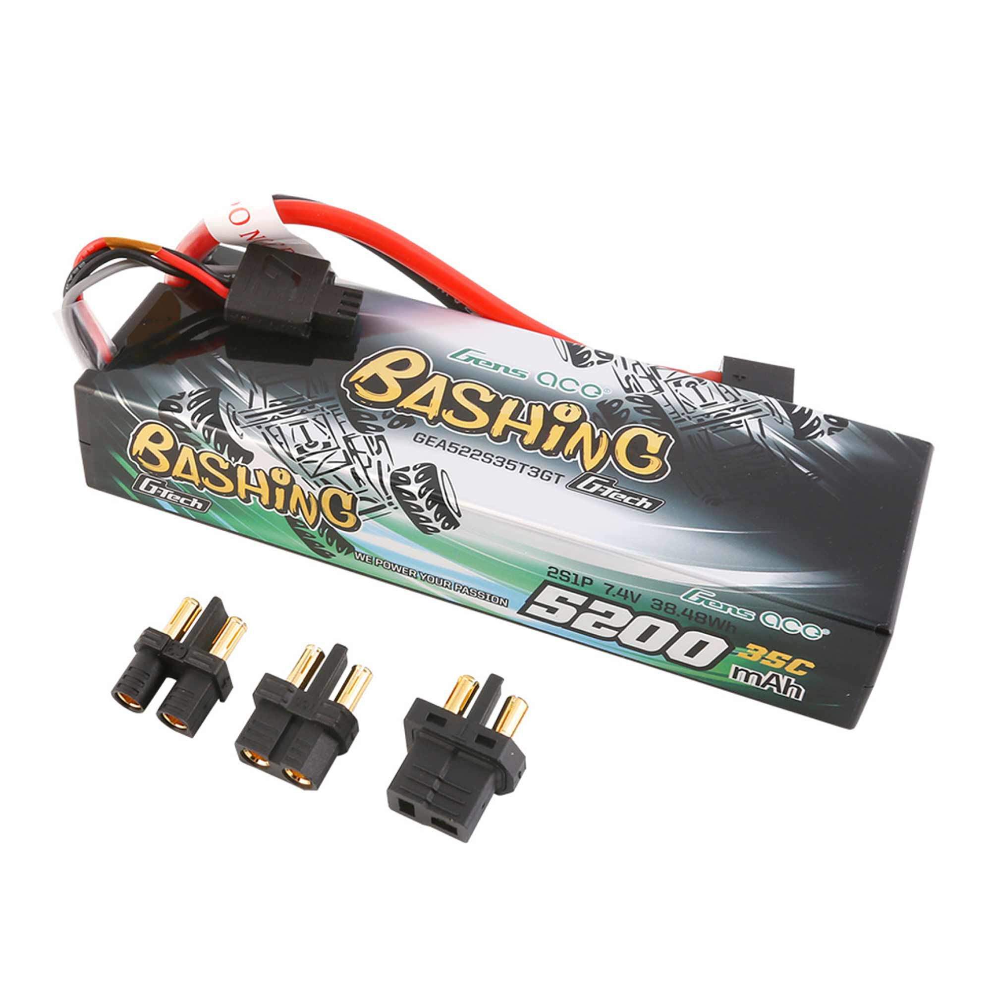 Gens ace 7.4V 5200mAh 2S 35C G-Tech Smart Bashing Hardcase LiPo Battery: EC3/ Deans/ XT60