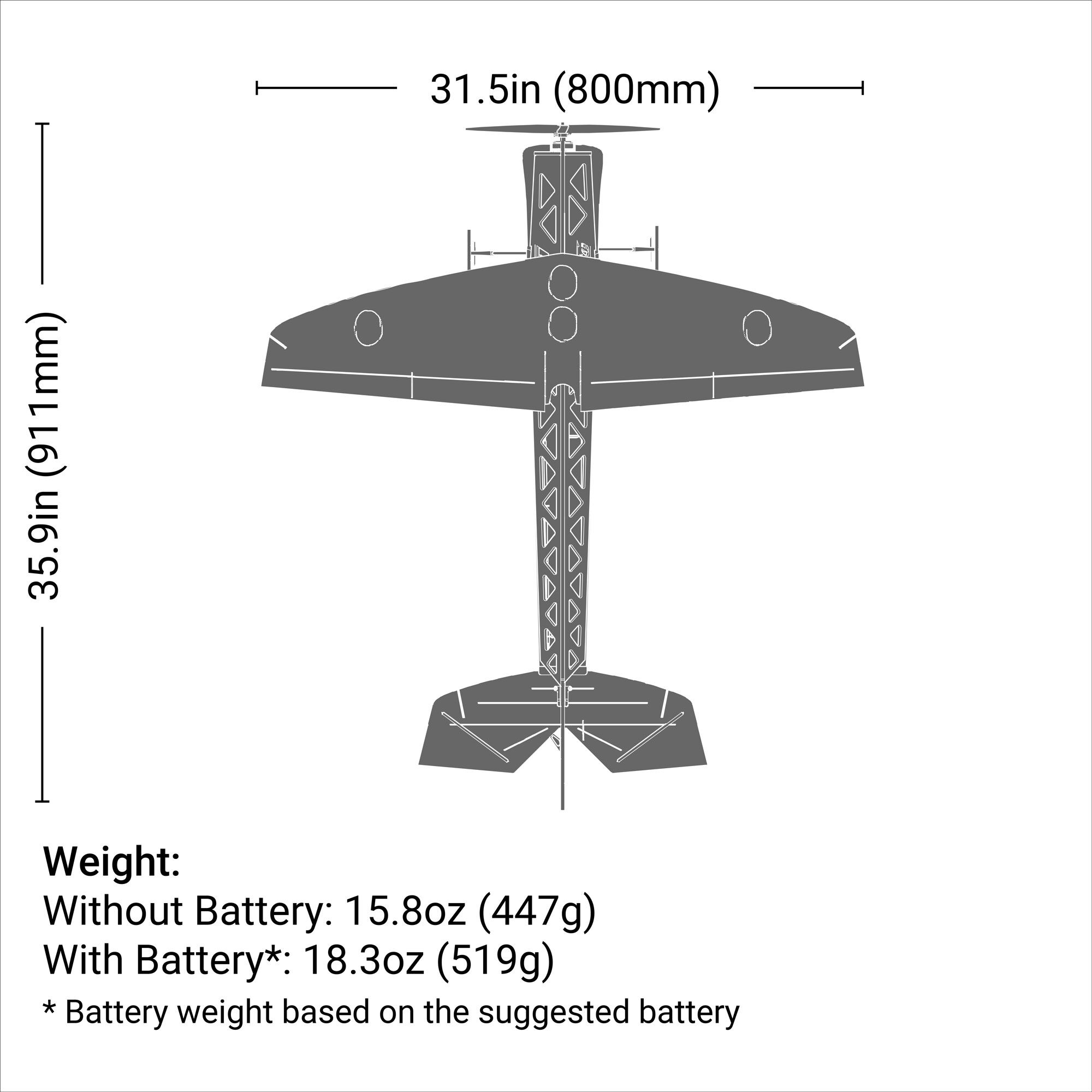 E-flite 4-Site 3D FF (Flat Foamy) 800mm BNF Basic with AS3X+ and SAFE Select