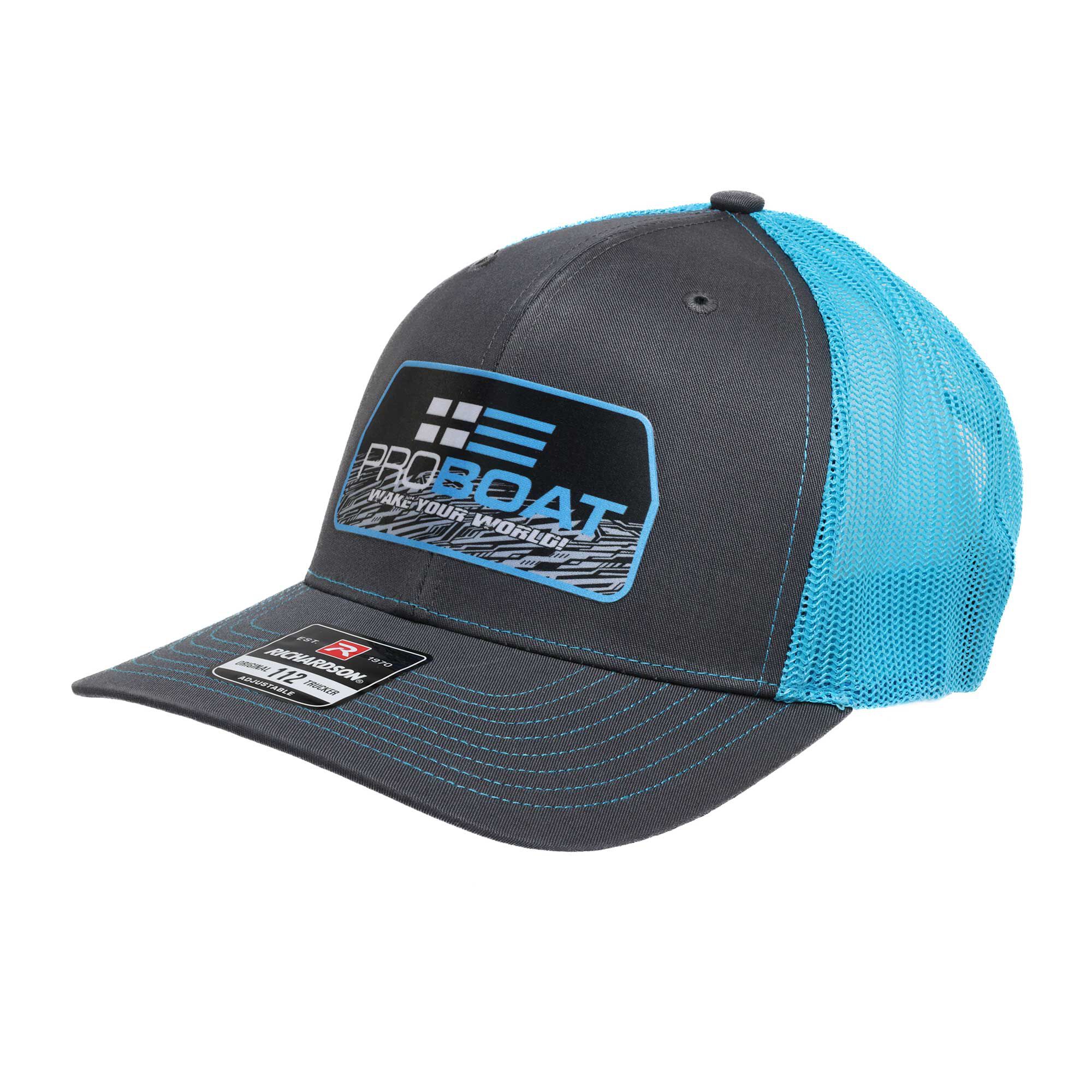 Pro Boat Pro Boat Snapback Hat, Charcoal/Neon Blue