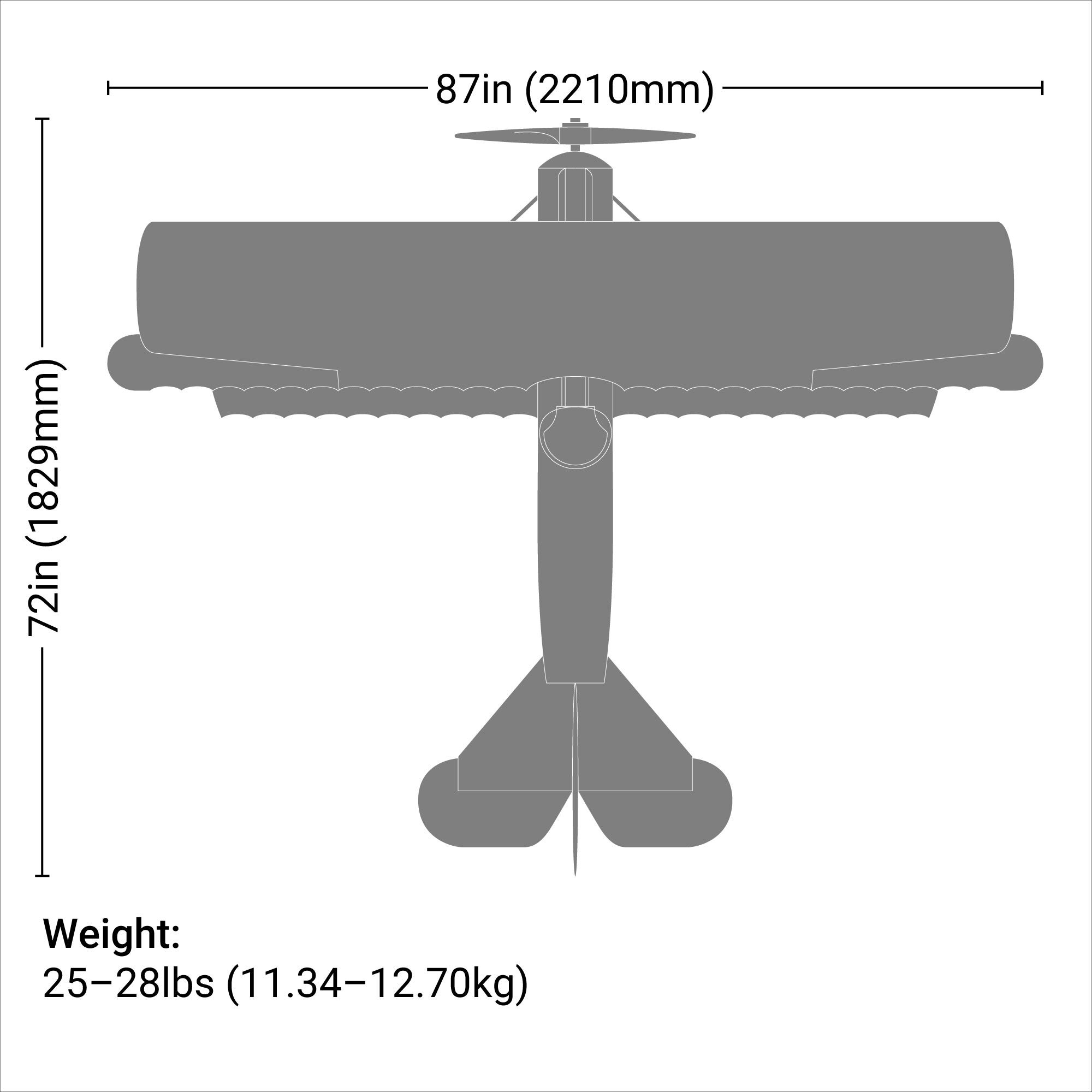 Hangar 9 Fokker D.VII 30-60cc ARF, 87"