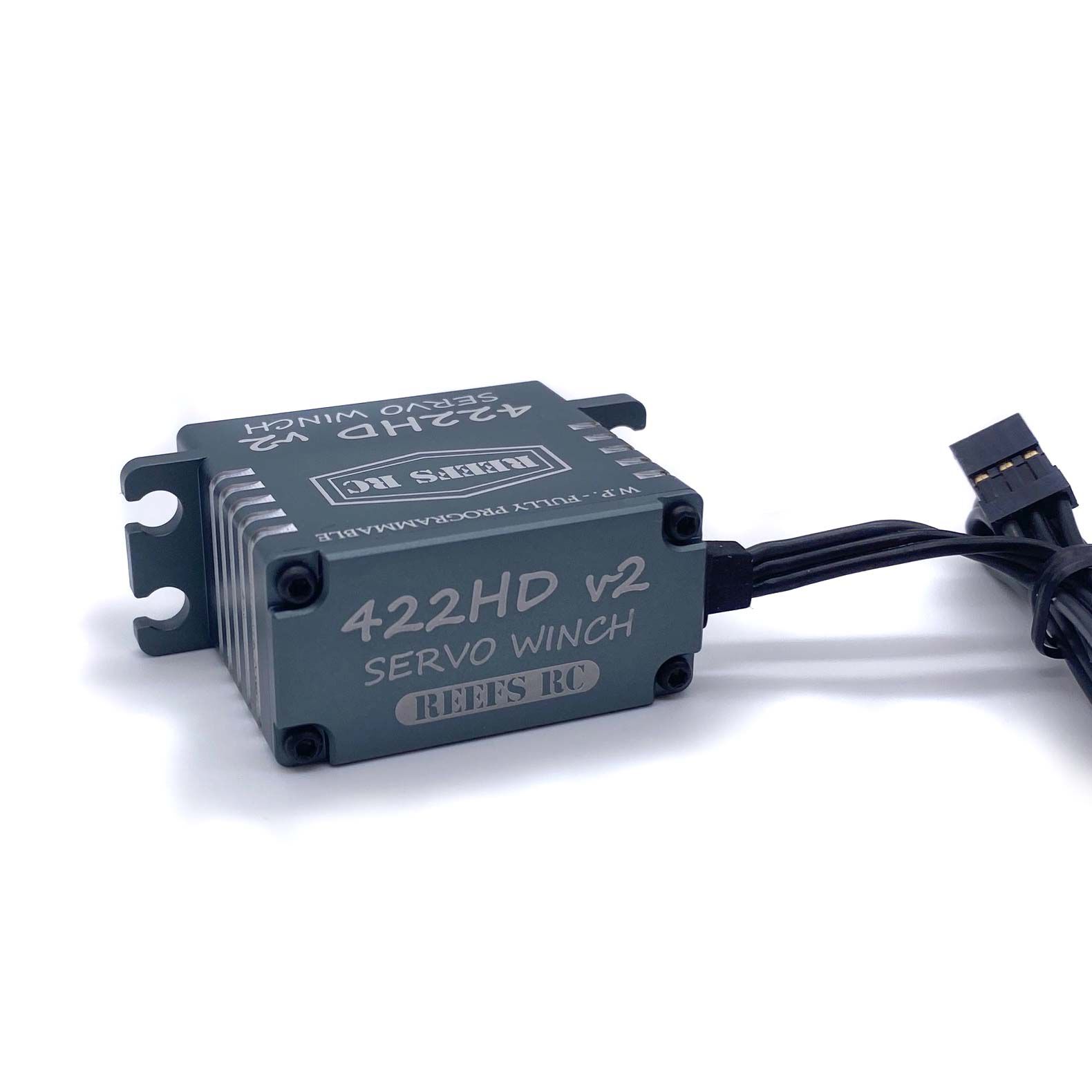 REEFS RC 422HD V2 Digital Metal Gear Waterproof Programmable Winch Servo, Black