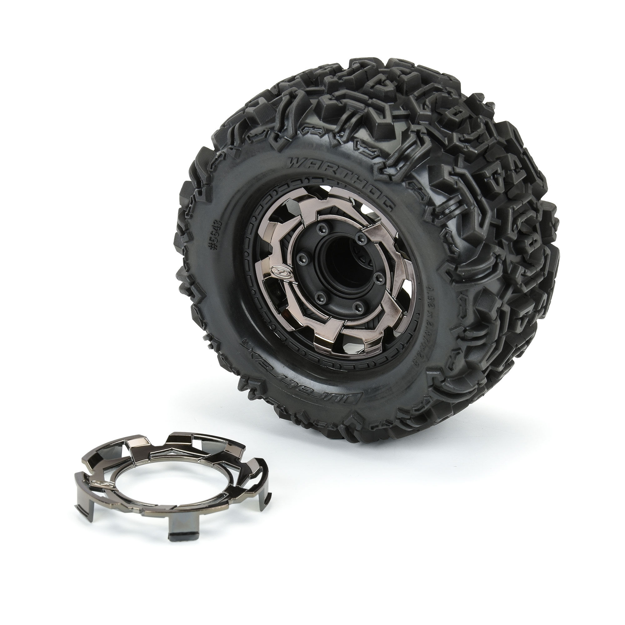 Duratrax Clip-Lock Wheel Face Black Chrome for Ripper 2.8" Wheel (2)