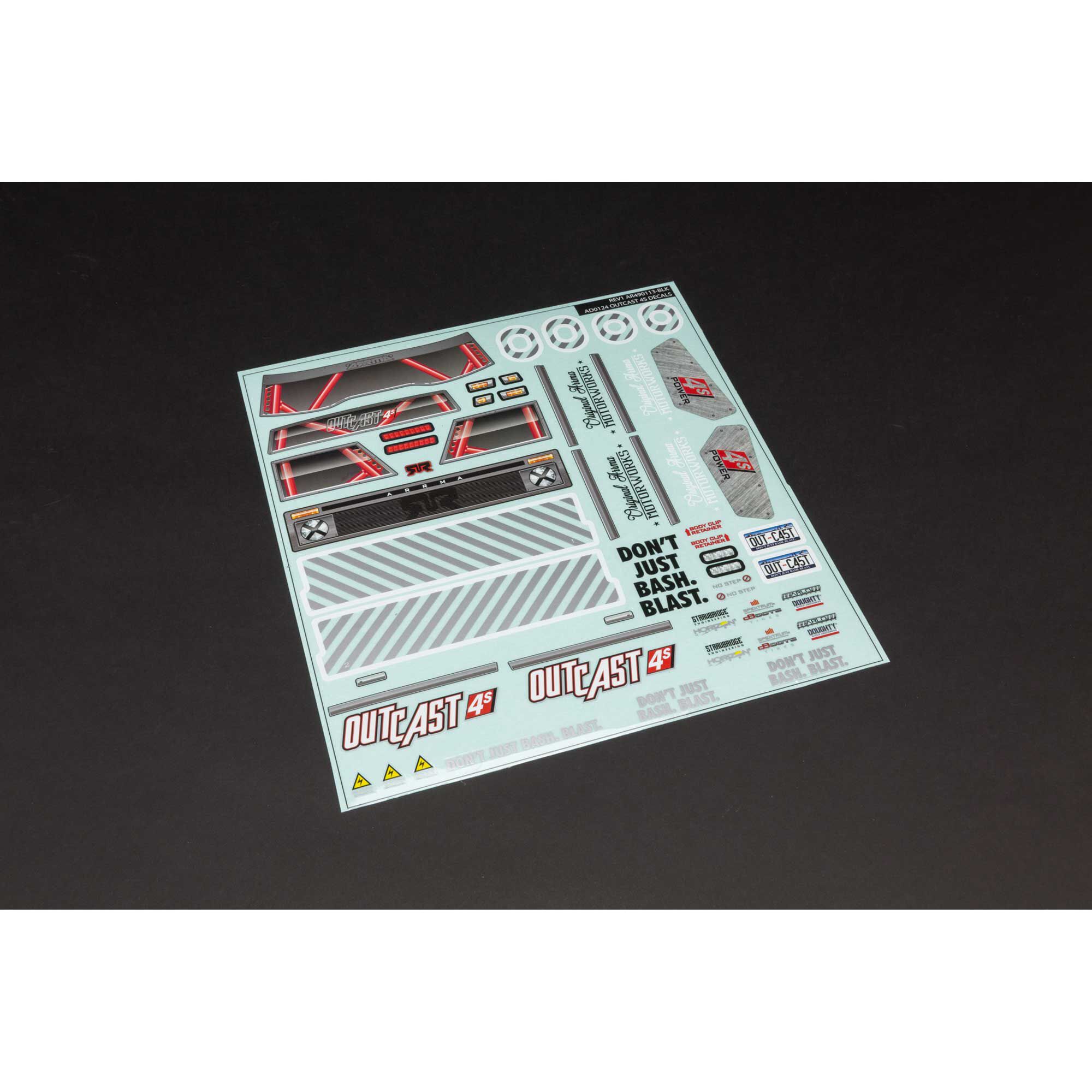 ARRMA 1/10 Clear Body with Decals: OUTCAST 4X4