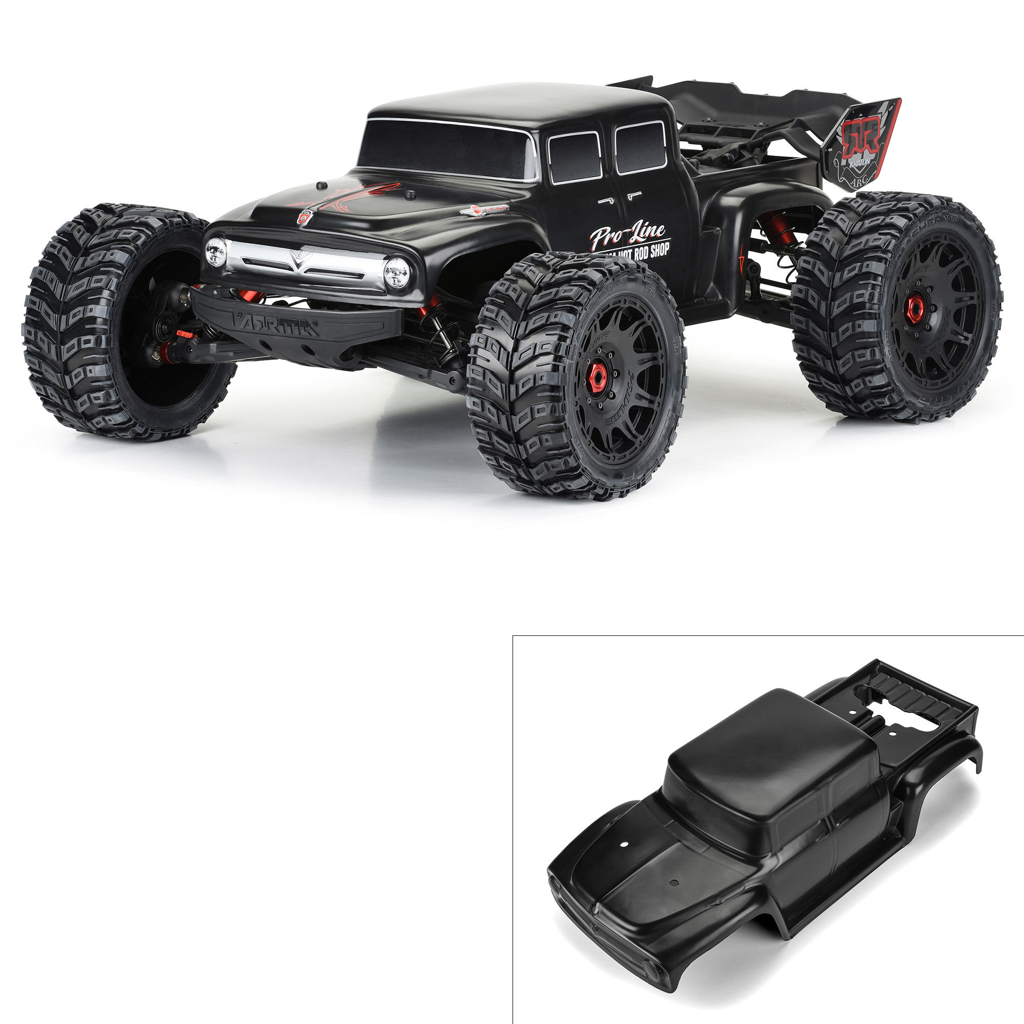 Pro-Line Racing 1/5 Pre-Cut Ford F-100 Bash Armor Black Body: Kraton 8S