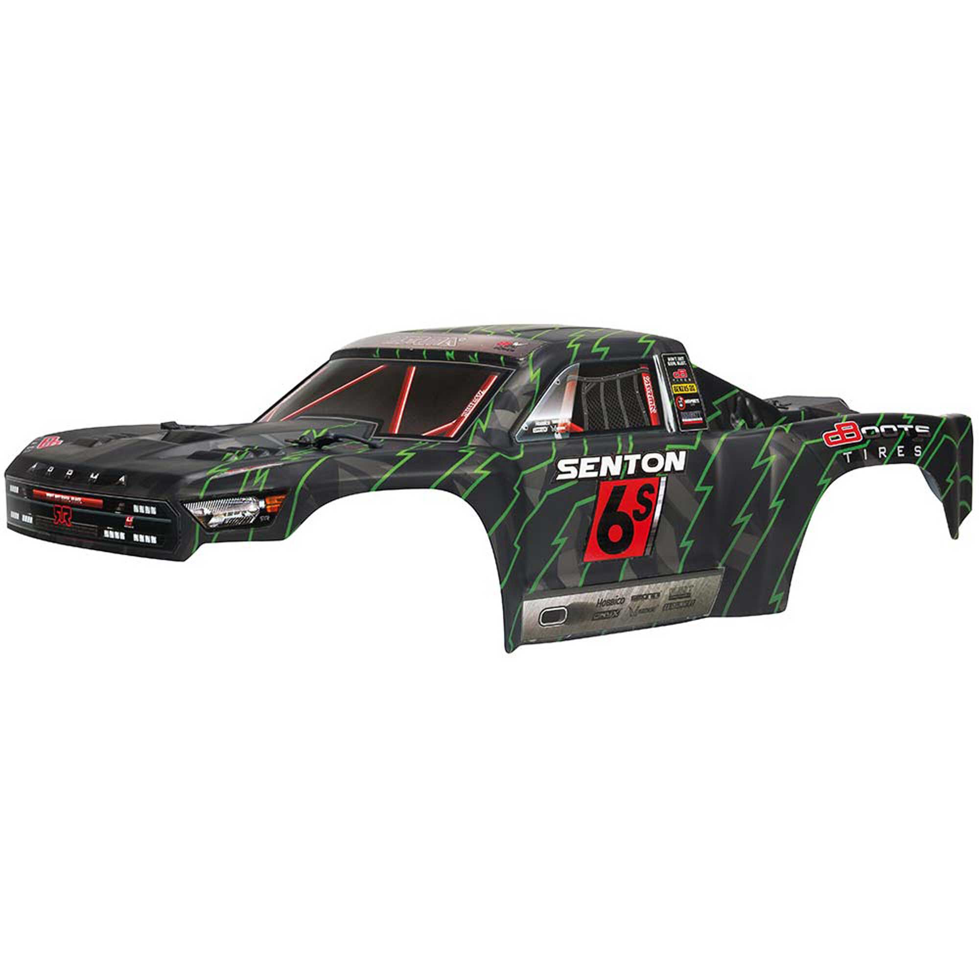 ARRMA 1/7 Painted Body, Black/Green: SENTON 6S BLX