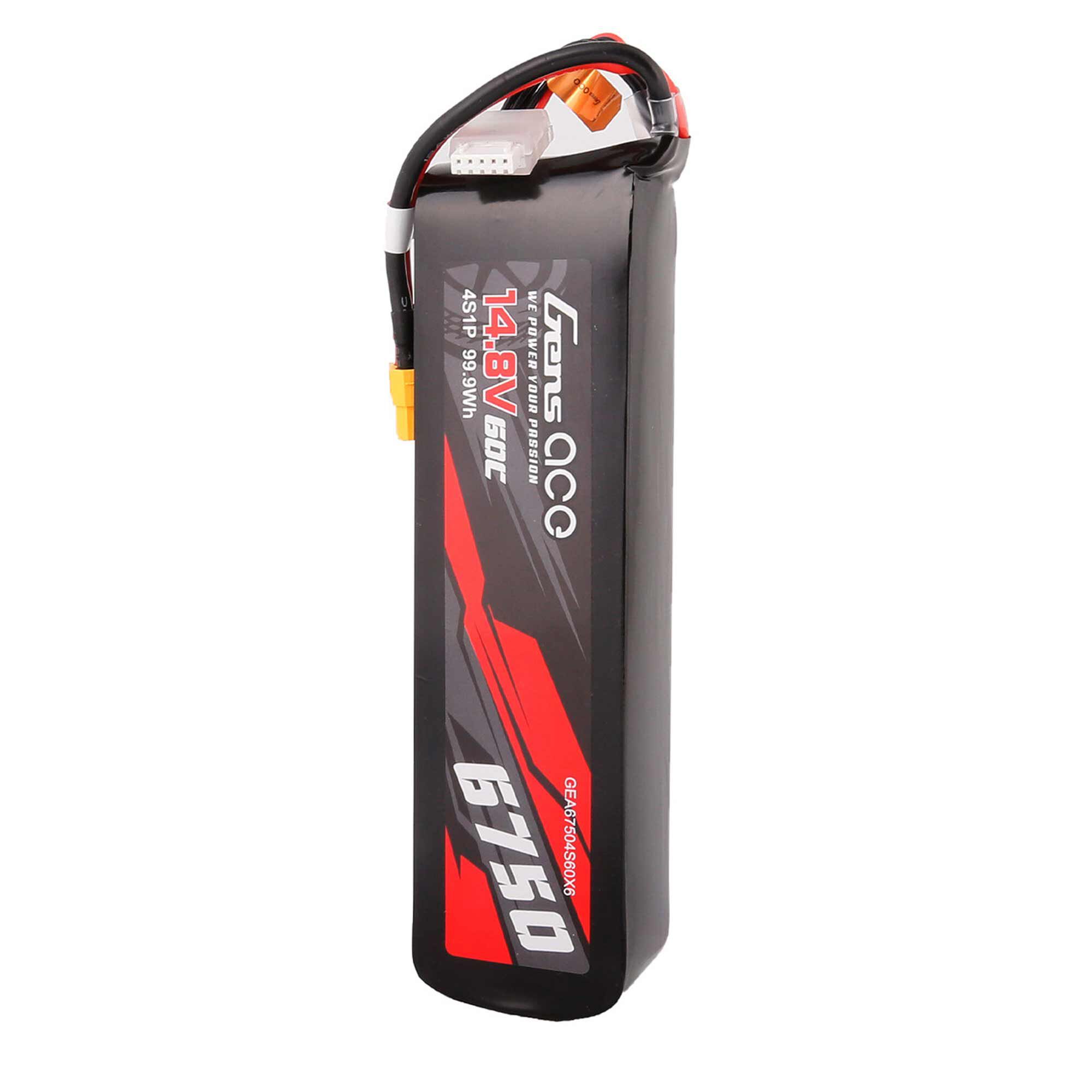 Gens ace 14.8V 6750mAh 4S 60C LiPo Battery: XT60