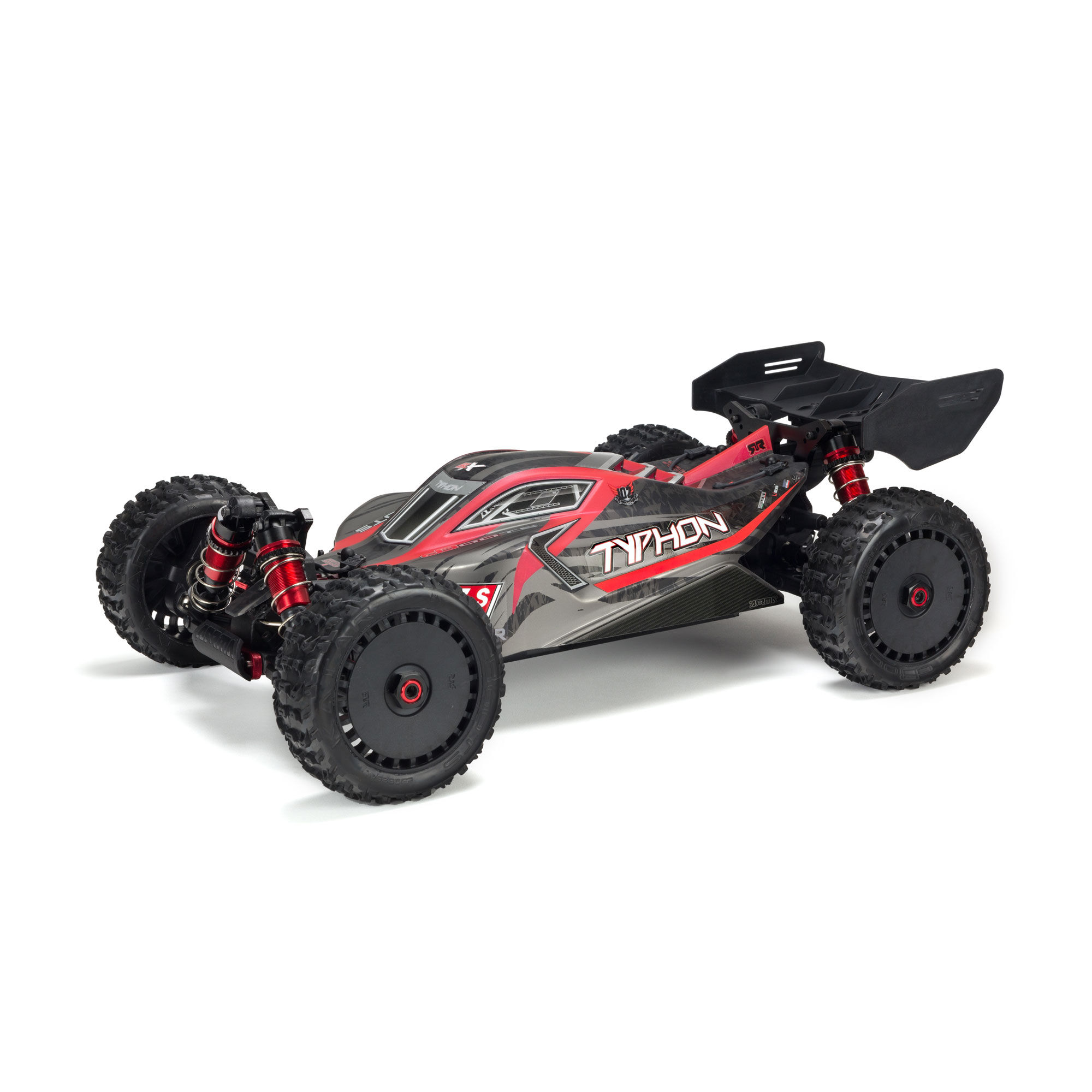 ARRMA 1/8 Painted Body with Decals, Black/Red: TYPHON 6S