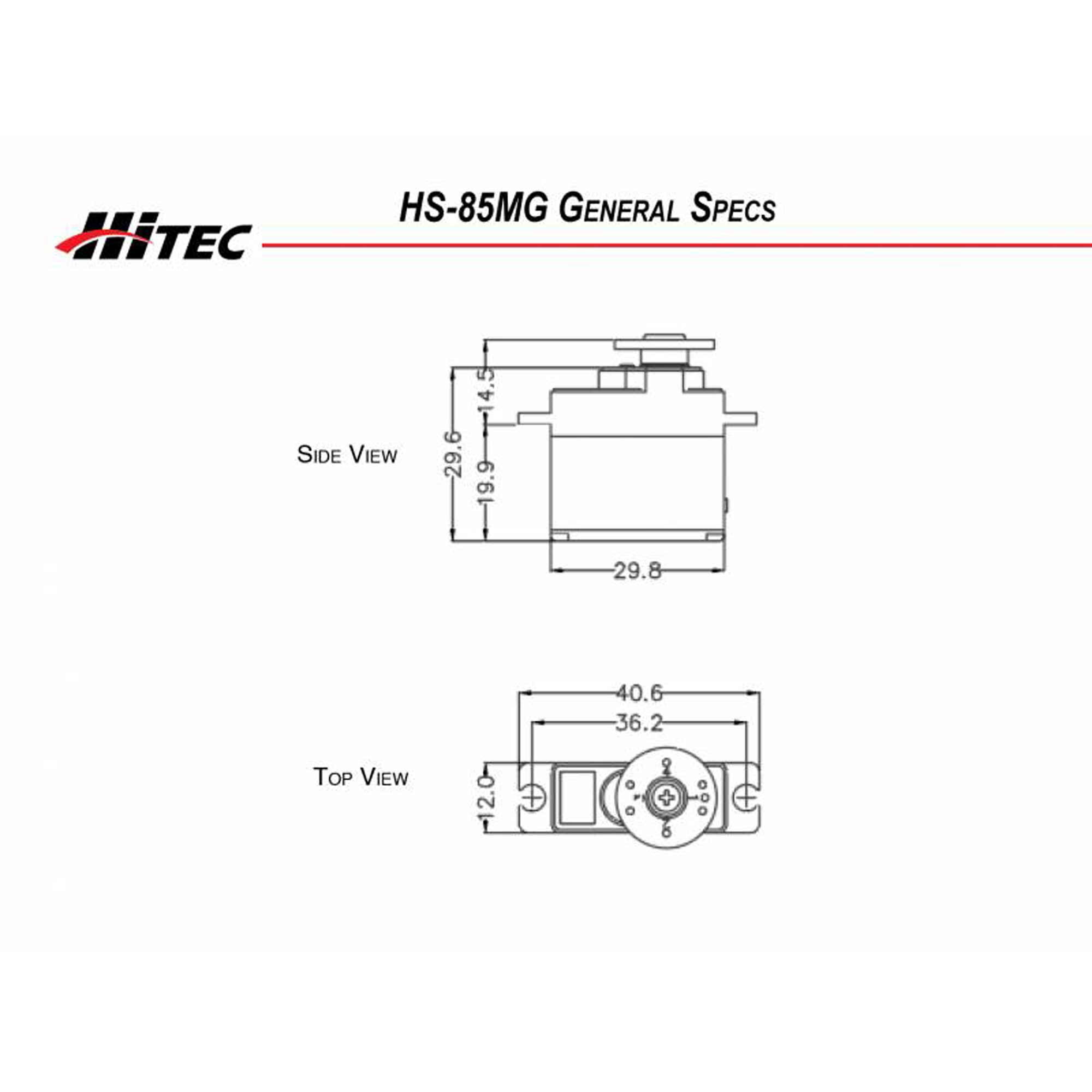 Hitec RCD Inc. HS-85MG Micro Analog Metal Gear Servo
