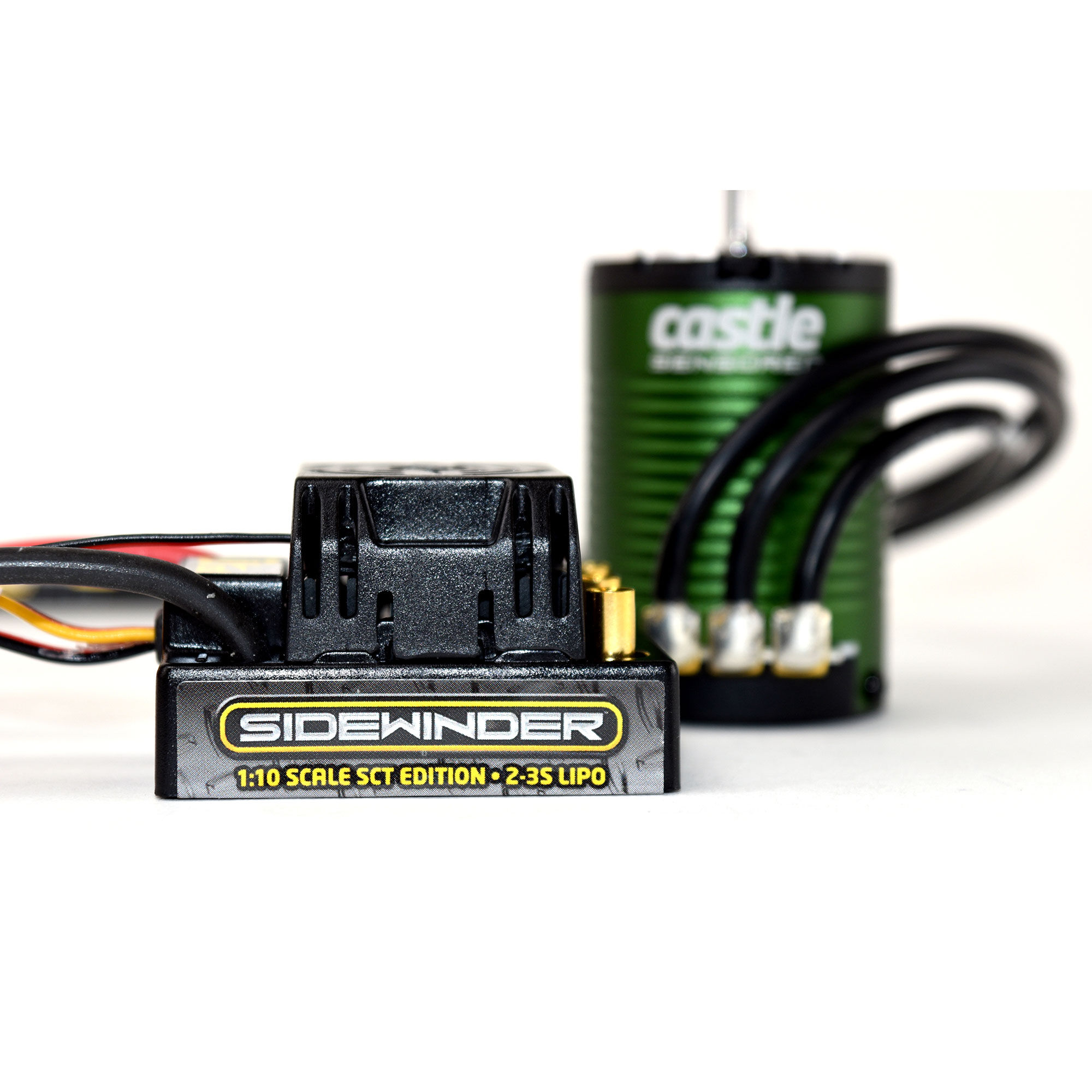 Castle Creations 1/10 Sidewinder SCT Waterproof ESC/1410-3800Kv Brushless Motor Sensored Combo: 4mm Bullet