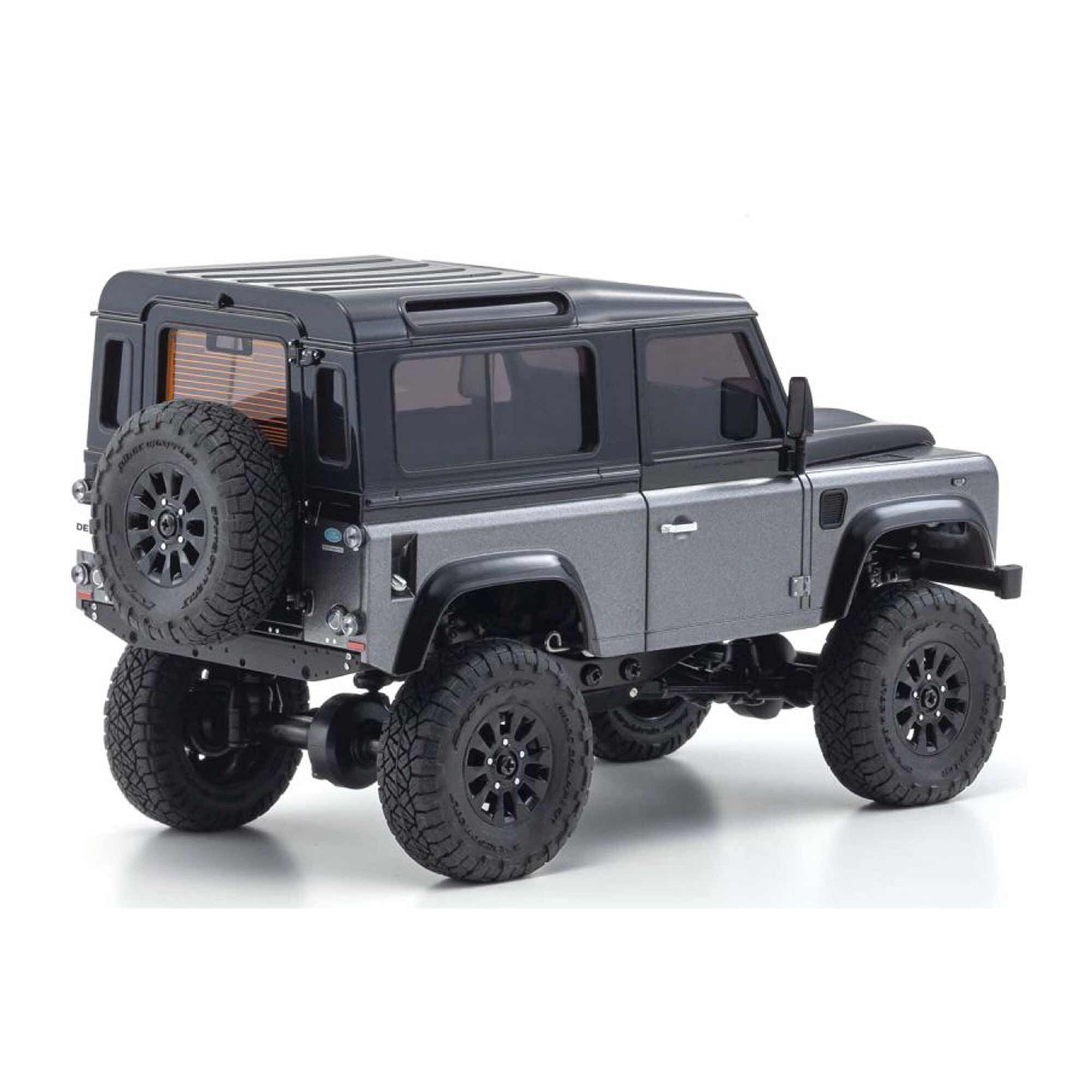 Kyosho 1/28 Land Rover Defender 90 Autobiography MINI-Z 4x4 Crawler RTR, Corris Gray/Santorini Black