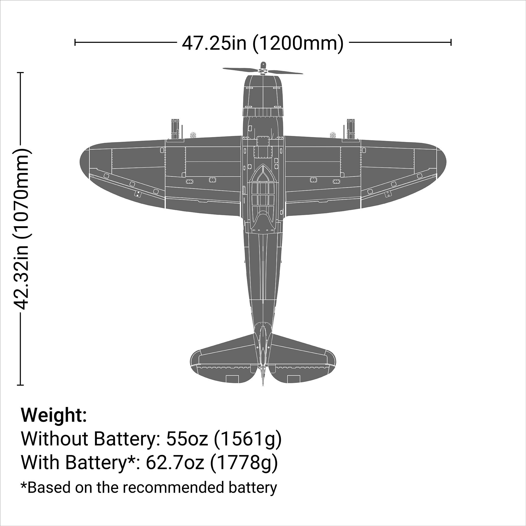 E-flite P-47 Razorback 1.2m PNP