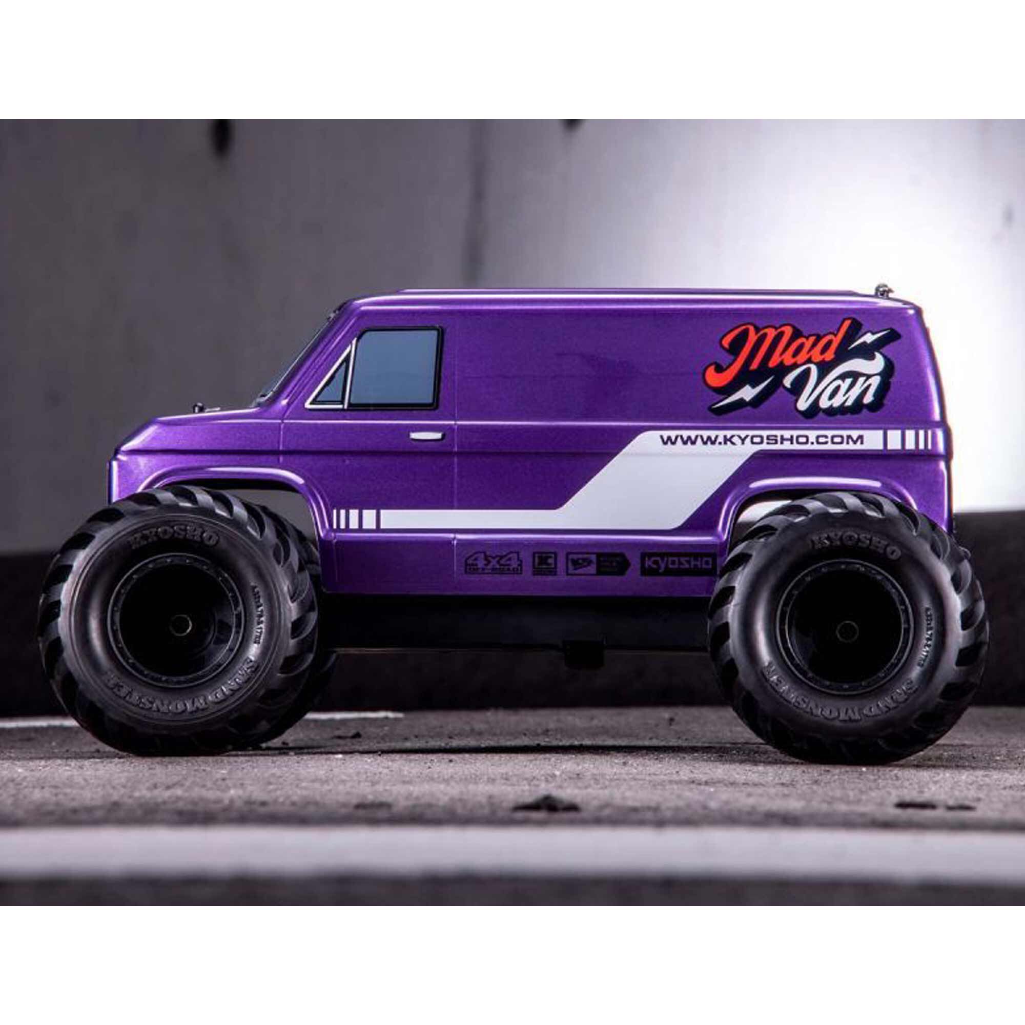 Kyosho 1/10 Mad Van Fazer Mk2 FZ02L-BT Brushed 4x4 Monster Truck RTR, Purple