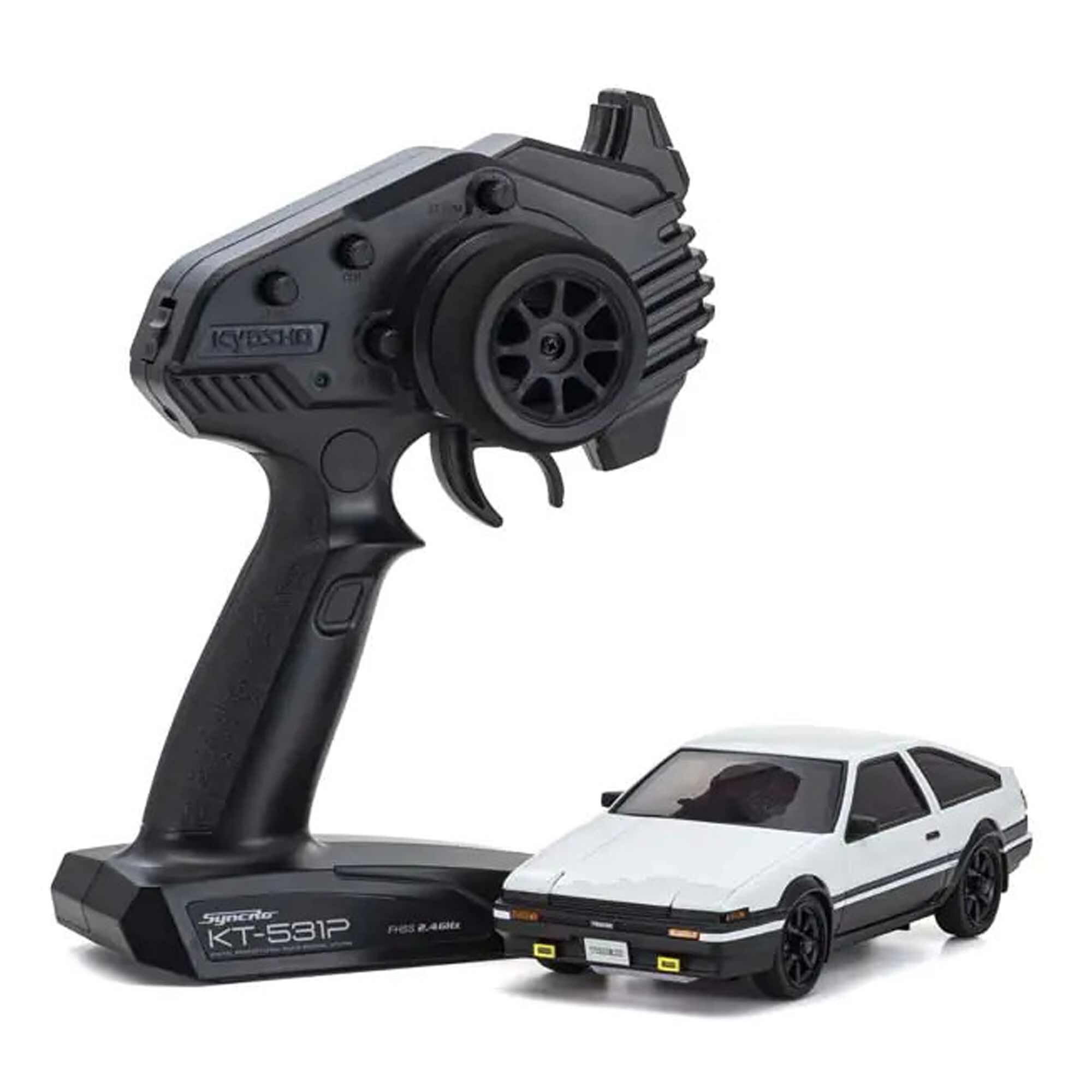 Kyosho 1/28 Toyota Sprinter Trueno AE86 MINI-Z AWD RTR, White/Black