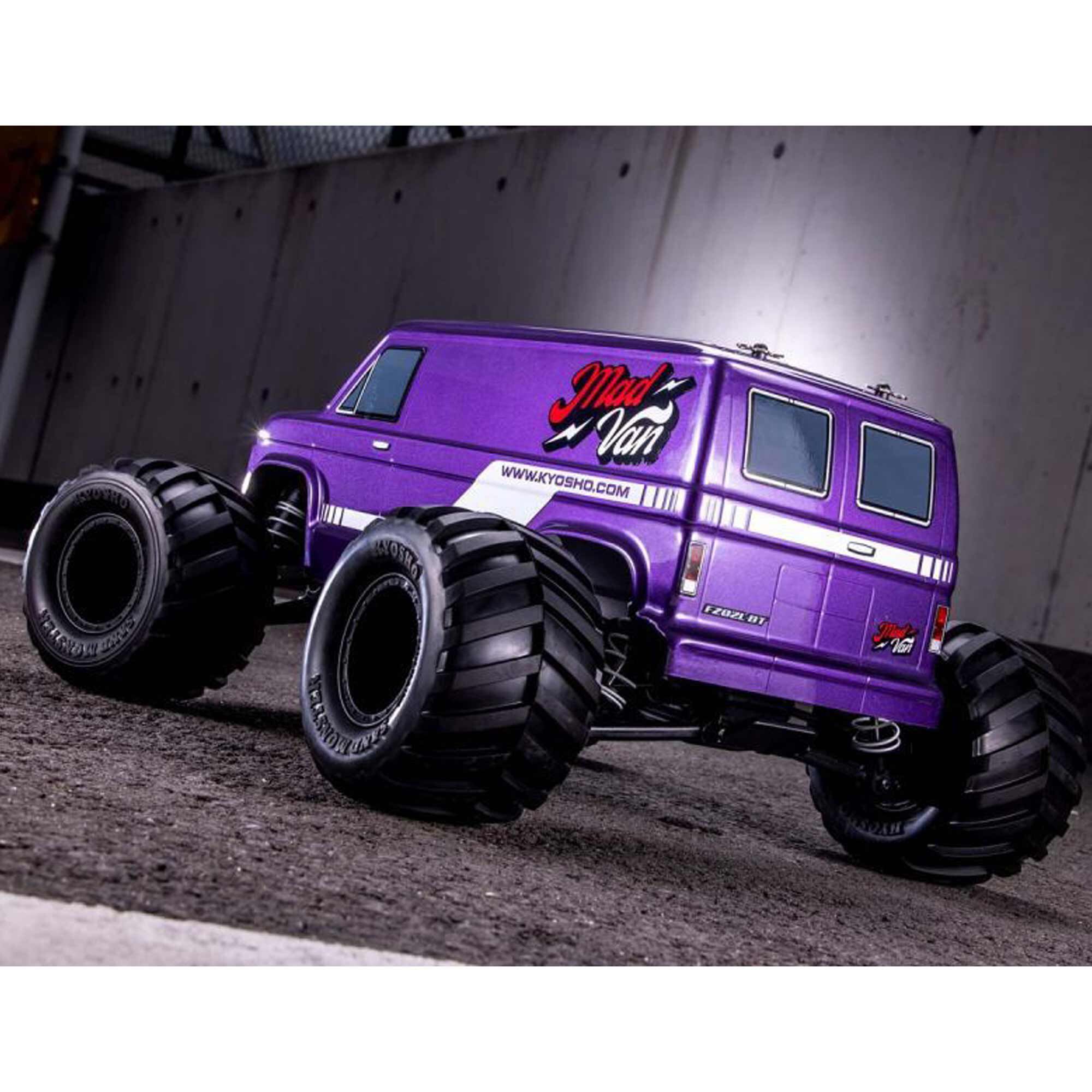 Kyosho 1/10 Mad Van Fazer Mk2 FZ02L-BT Brushed 4x4 Monster Truck RTR, Purple