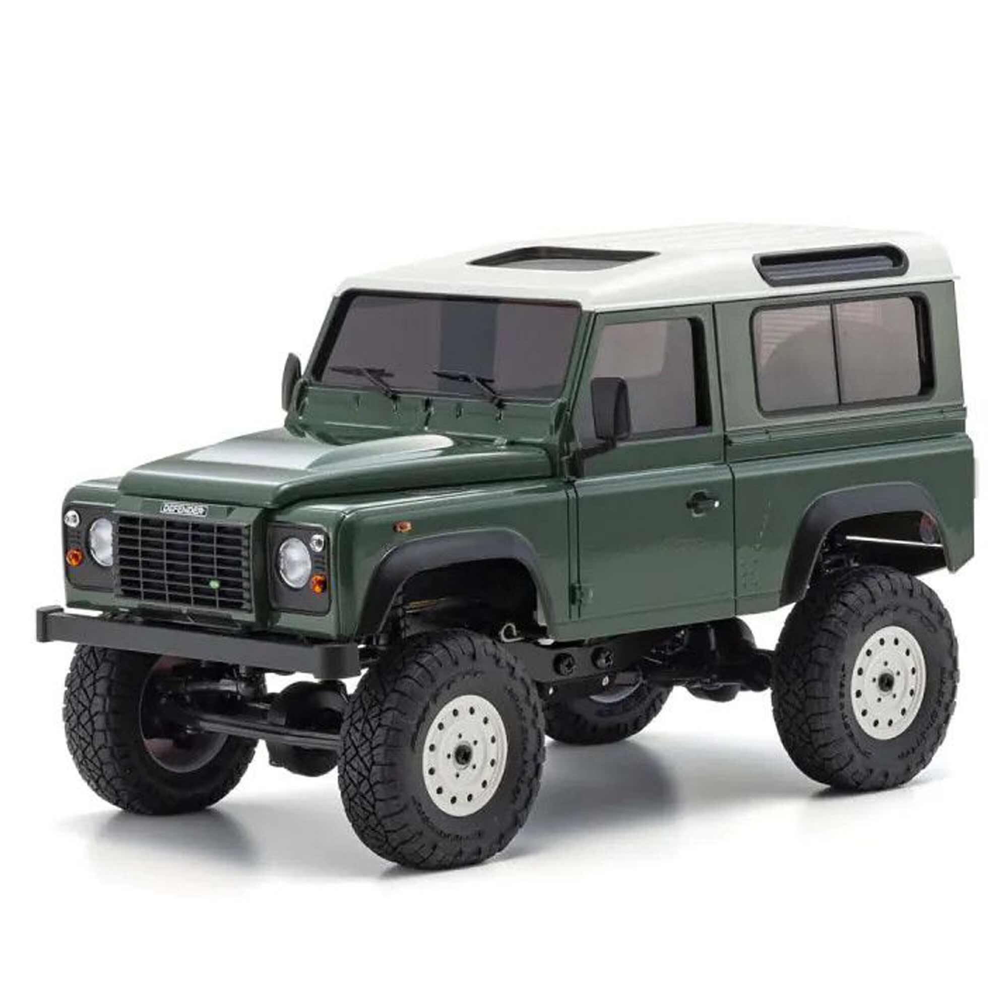 Kyosho 1/28 Land Rover Defender 90 Mini-Z 4x4 Crawler RTR, Coniston Green
