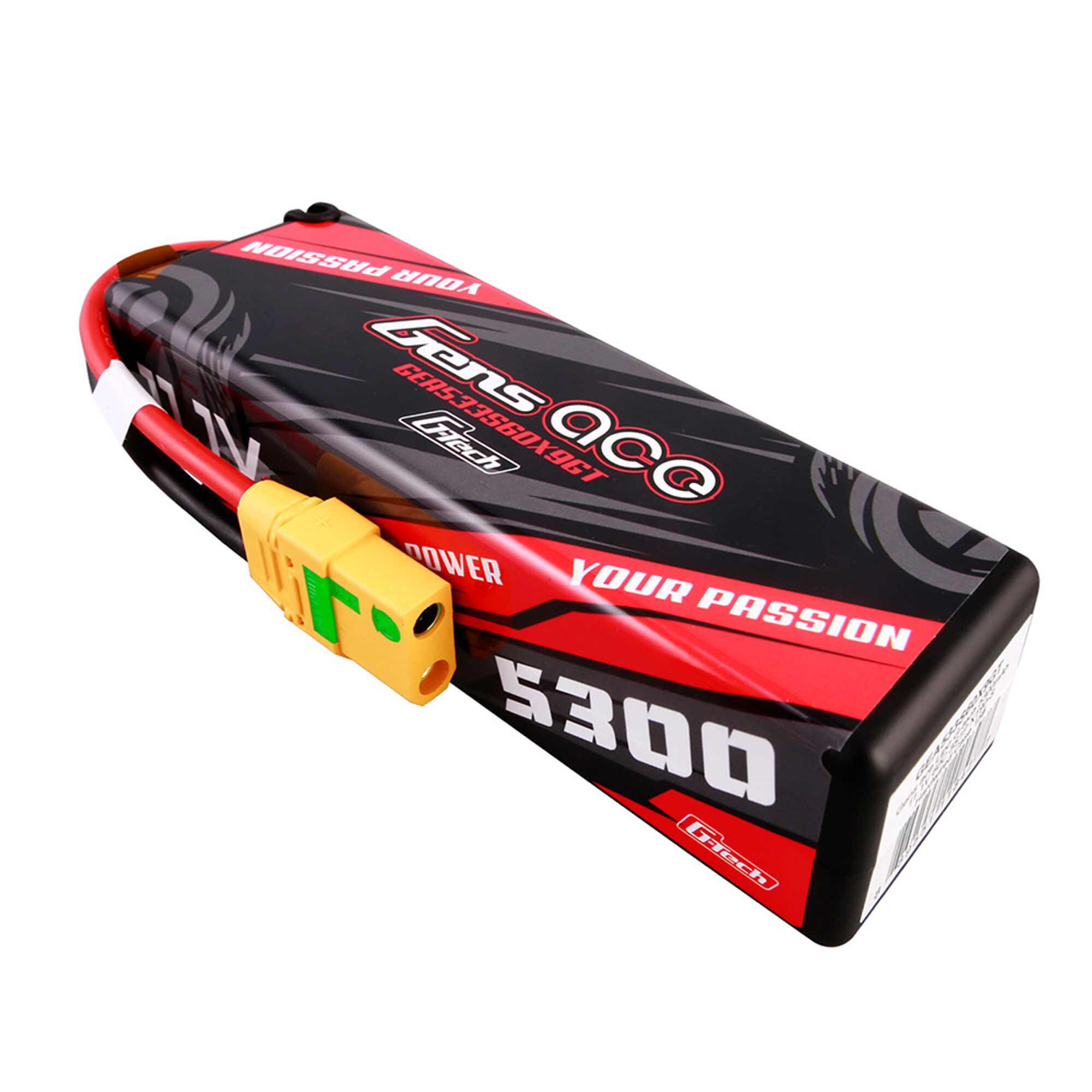Gens ace 11.1V 5300mAh 3S 60C G-Tech Smart Hardcase LiPo Battery: XT90