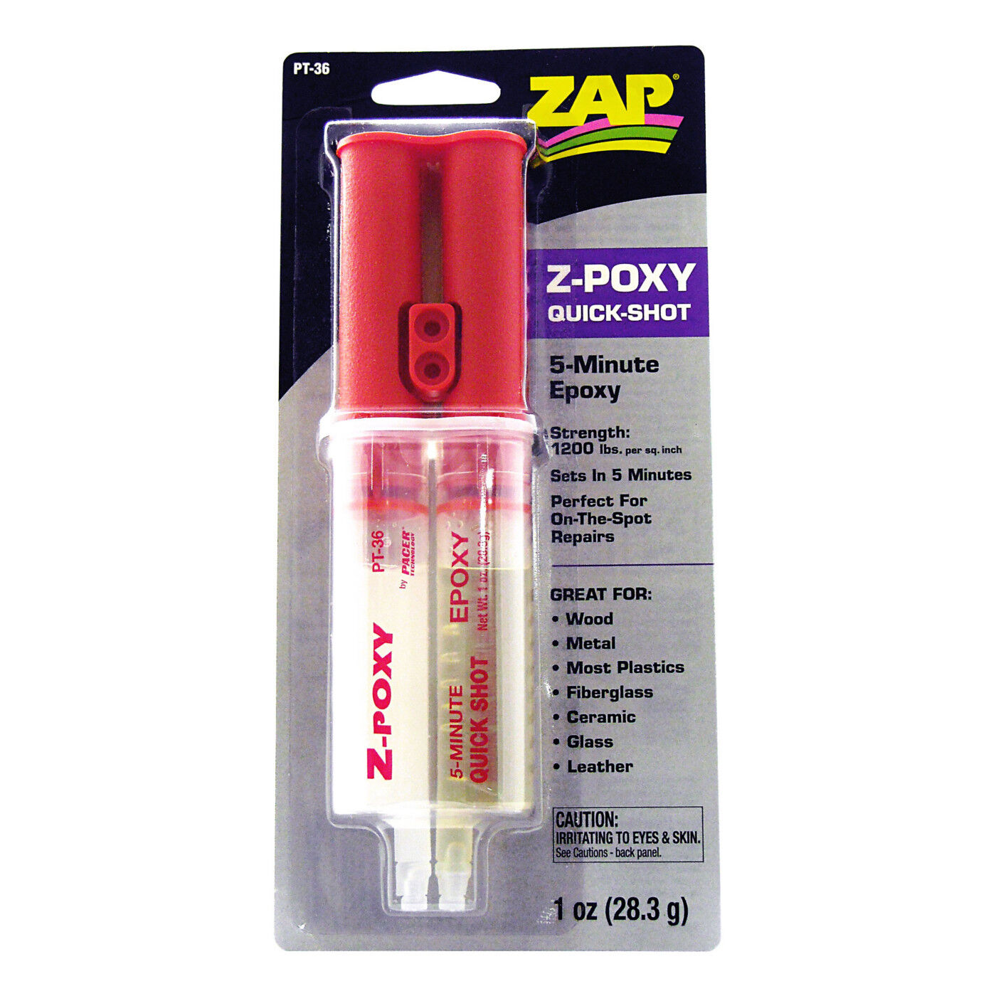 ZAP Glue Z-Poxy 5-Minute Quick Shot Epoxy, 1 oz