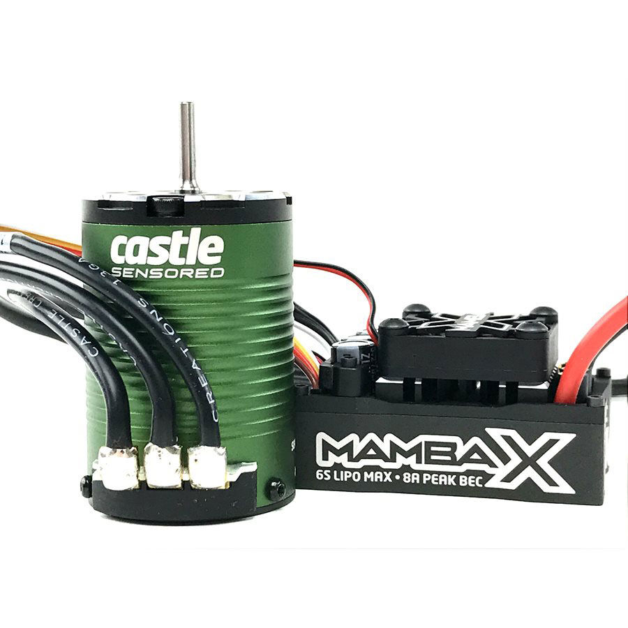 Castle Creations 1/10 Mamba X SCT Pro Waterproof ESC/1410-3800Kv Sensored Brushless Motor Combo: 4mm Bullet