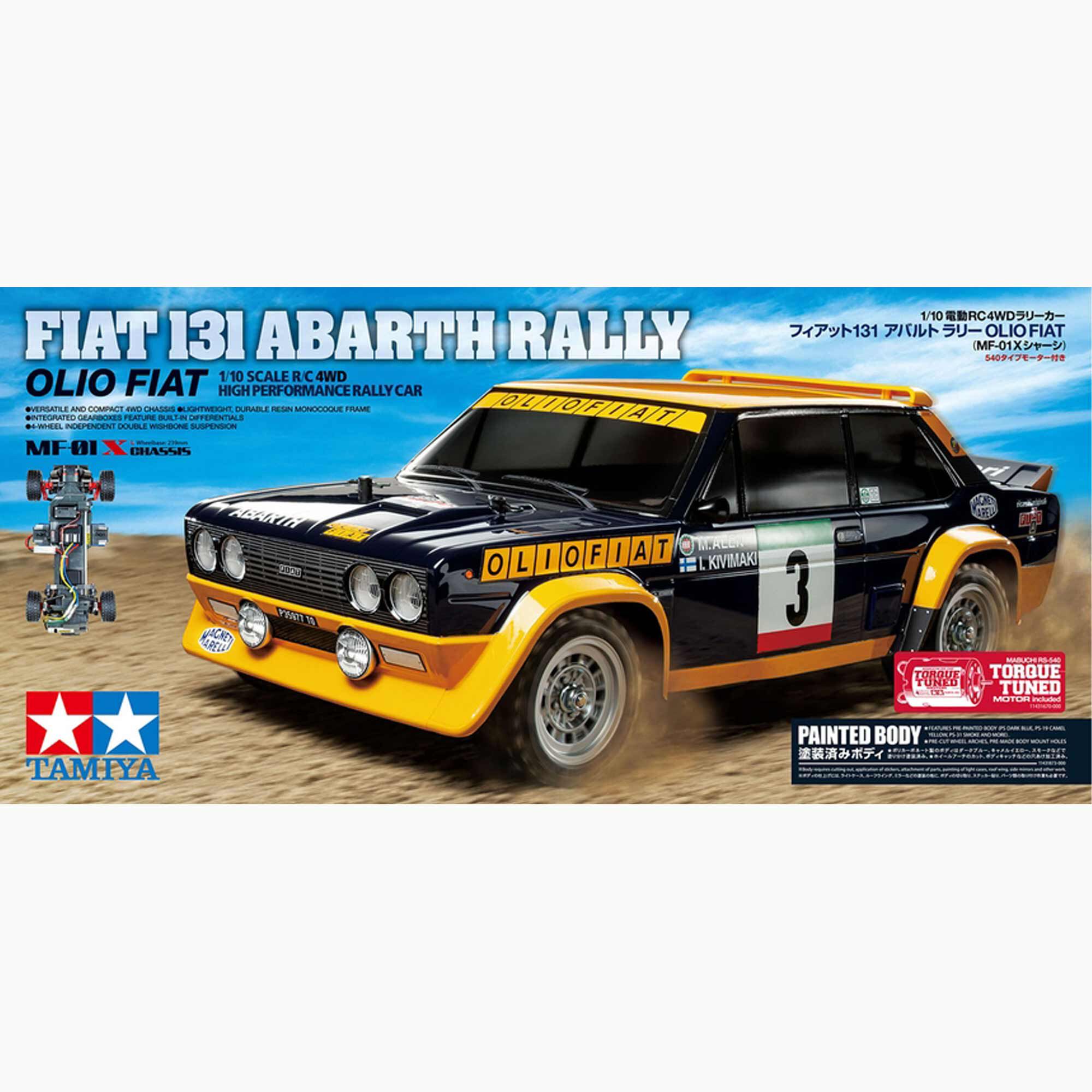 Tamiya 1/10 Fiat 131 Abarth Rally Olio Fiat Painted Body Limited Edition MF-01X Rally Kit