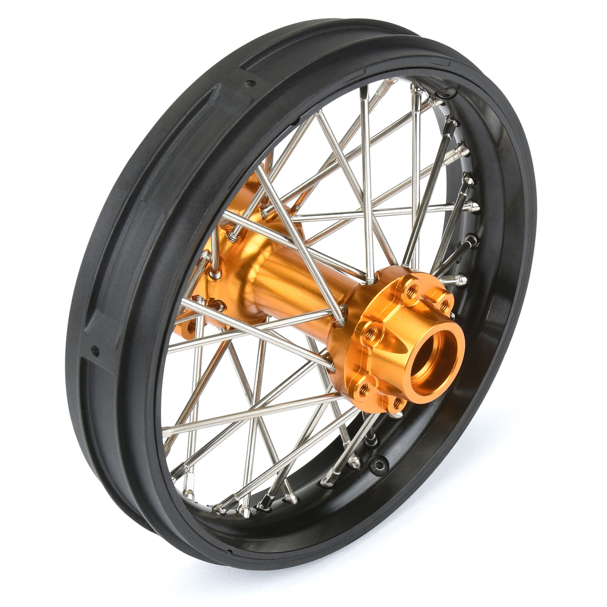 Pro-Line Racing 1/4 Pro-Spec Aluminum V2 Bead Rear Wheel Black/Gold (1): Promoto-MX