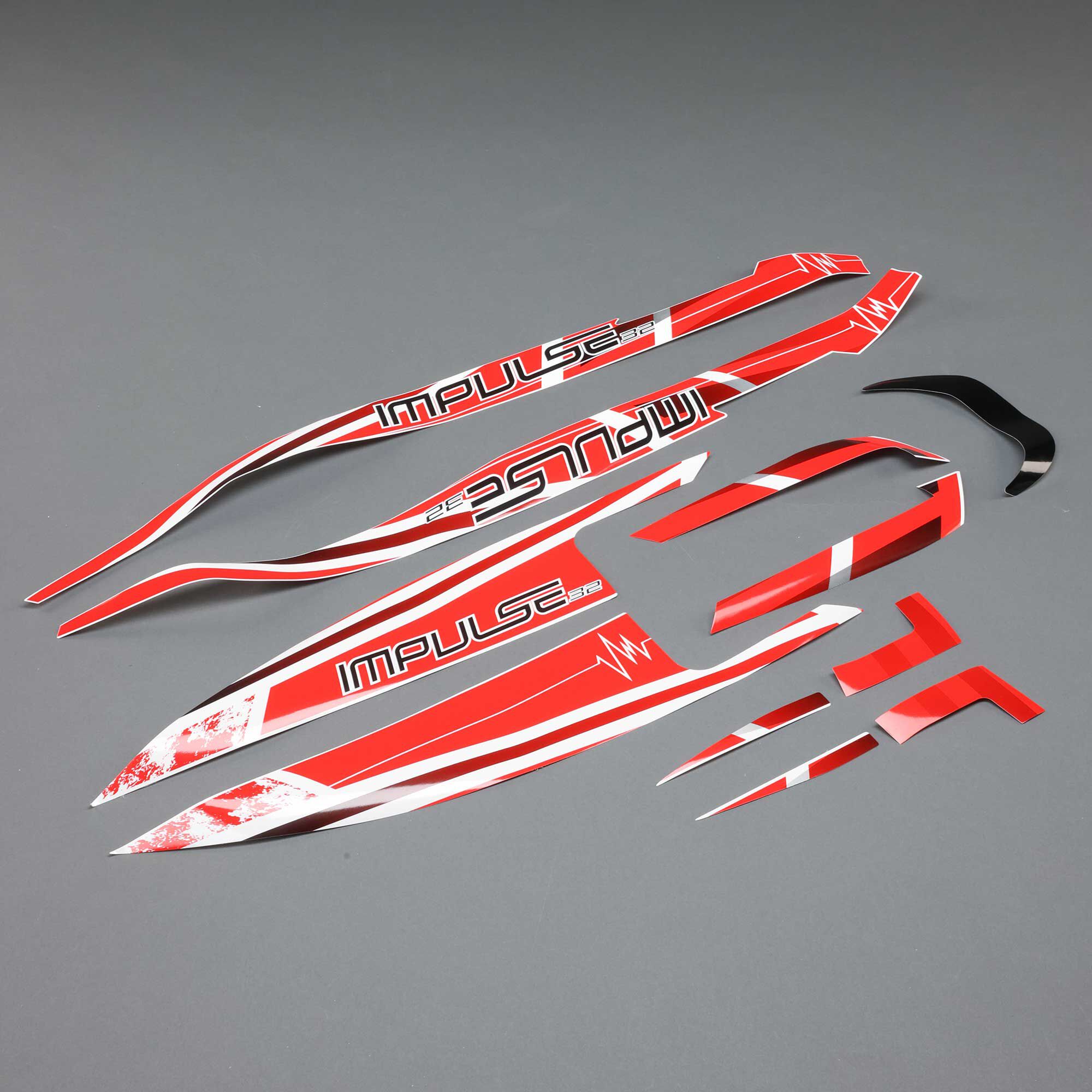 Pro Boat Decal Set White/Red: Impulse 32