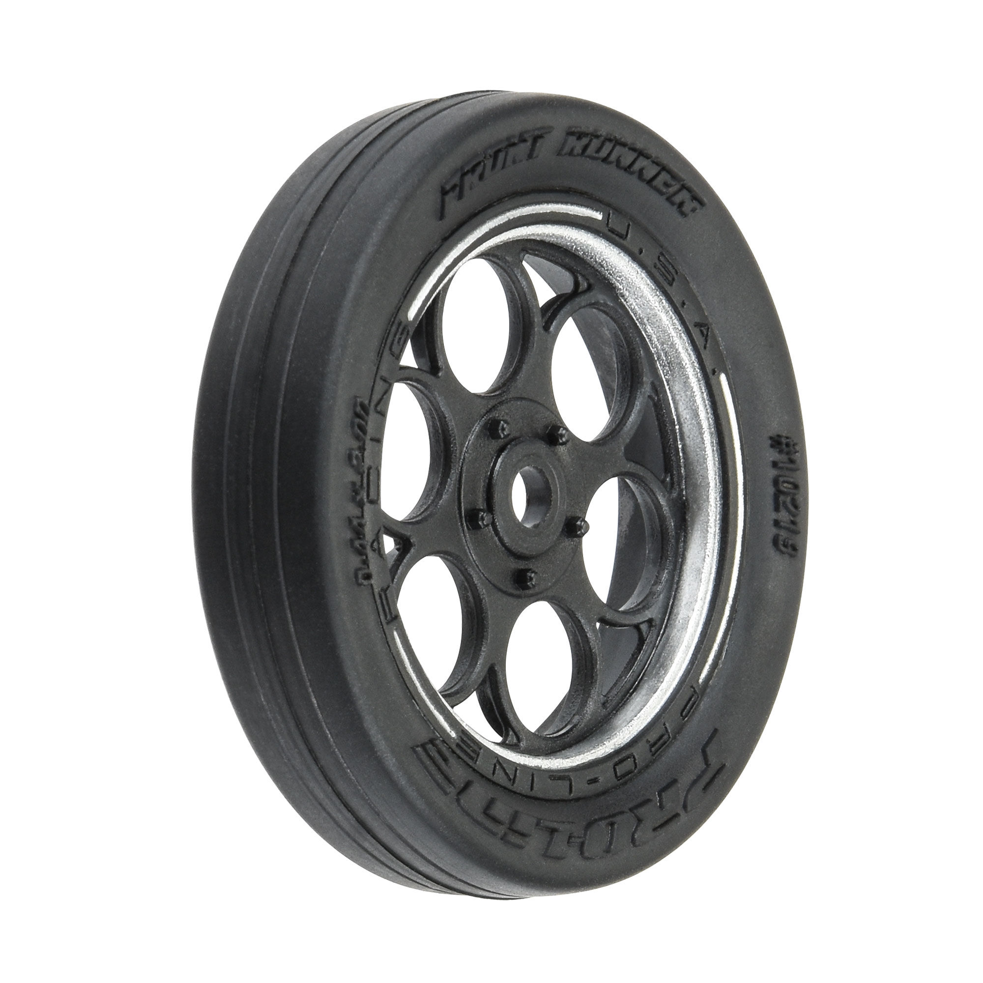 Pro-Line Racing 1/16 Front Runner Front Tires MTD 8mm Black/Silver (2): Mini Drag