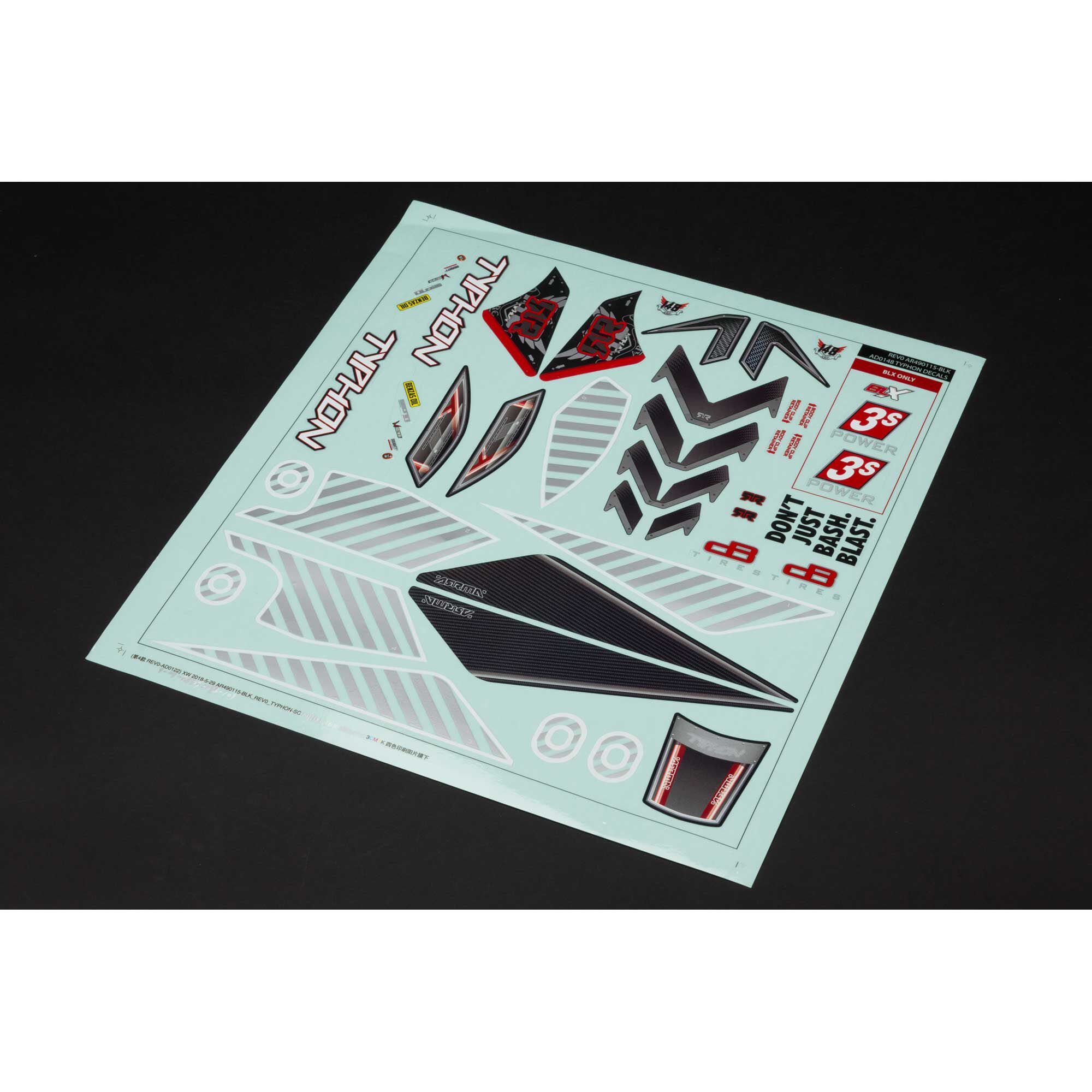 ARRMA 1/8 Clear Body with Decals: TYPHON 4X4