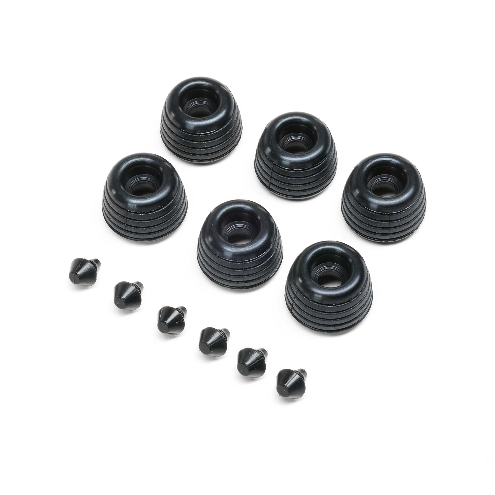 Losi Rubber Lean Bar Wheels & Stops (6): Promoto-SM