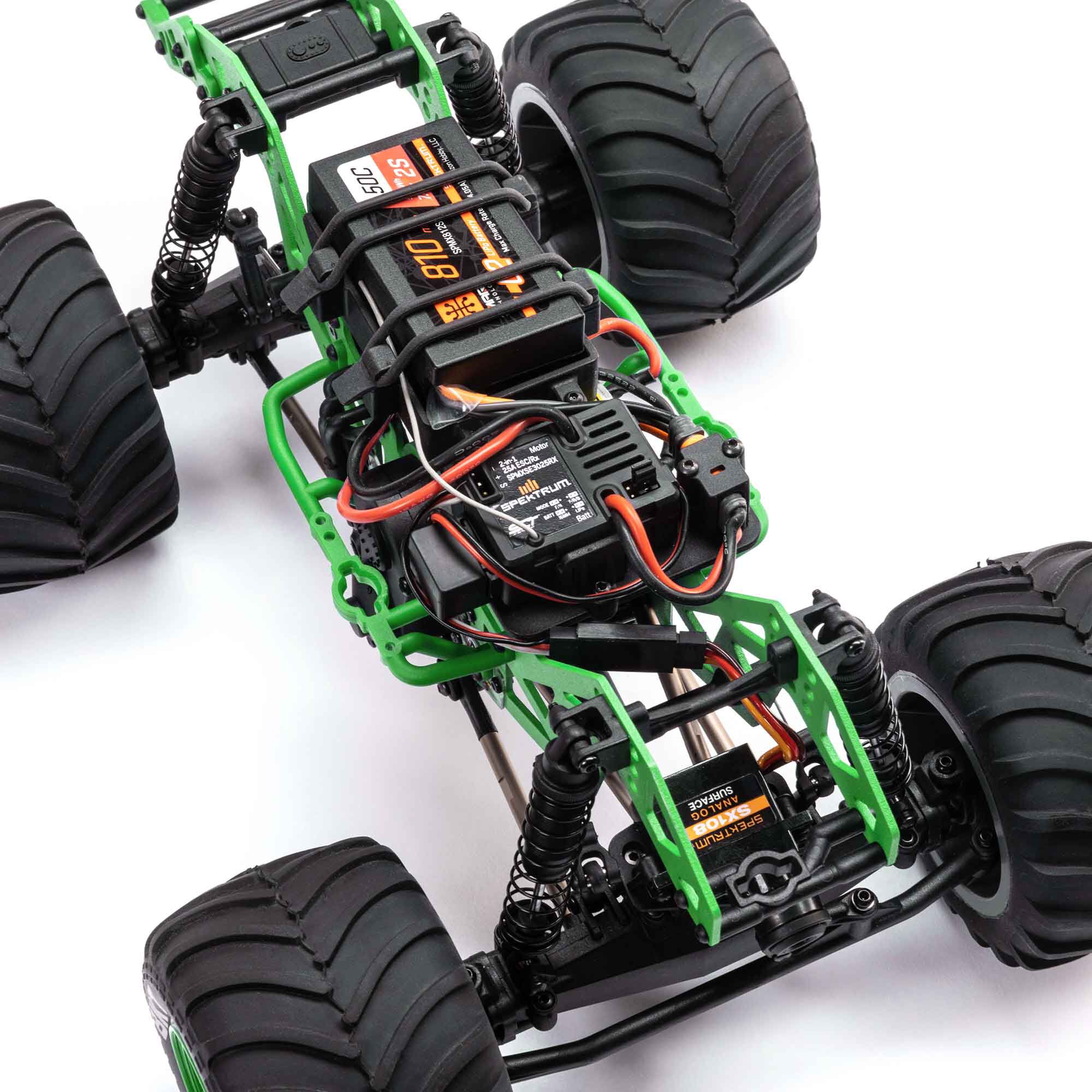 Losi 1/18 Mini LMT Grave Digger 2S 4X4 RTR Brushed Monster Truck (Battery & Charger Included), Green
