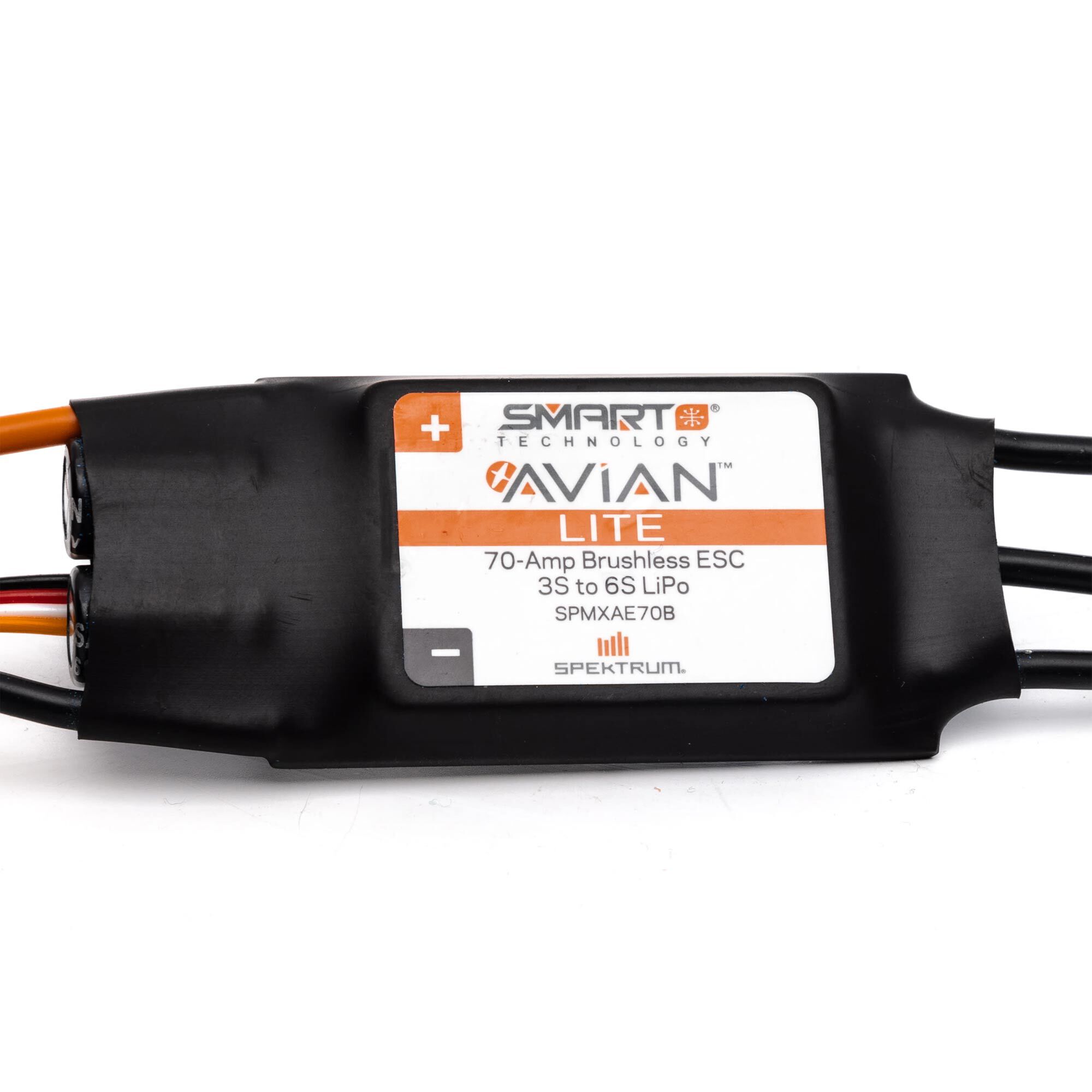 Spektrum Accessories Avian 70-Amp Smart Lite Brushless ESC, 3S-6S: IC3