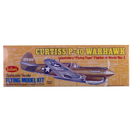 Guillow Curtiss P40 Warhawk Kit, 16.5"