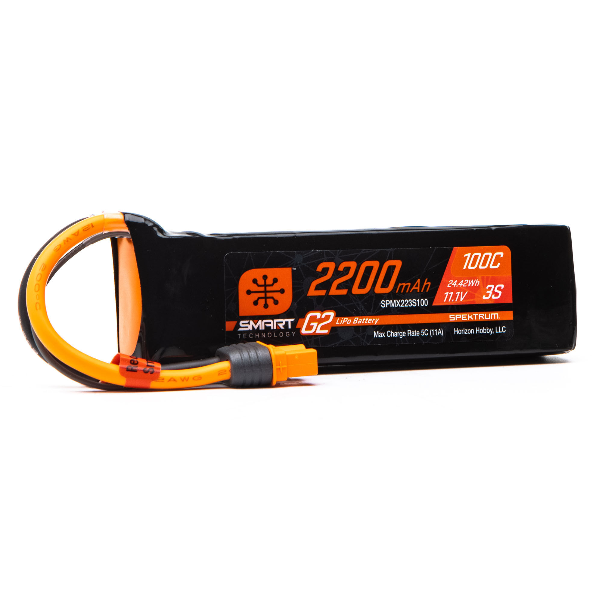 Spektrum Accessories 11.1V 2200mAh 3S 100C Smart G2 LiPo Battery: IC3