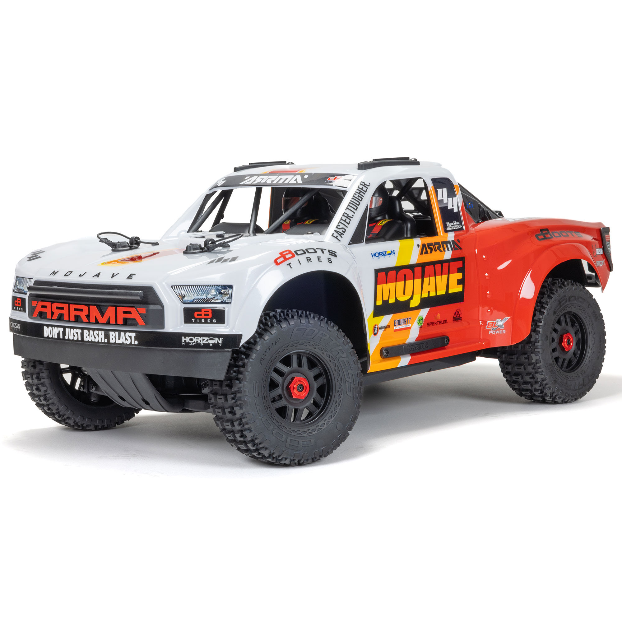ARRMA 1/8 MOJAVE 4S 4X4 RTR Brushless Desert Truck, White/Red