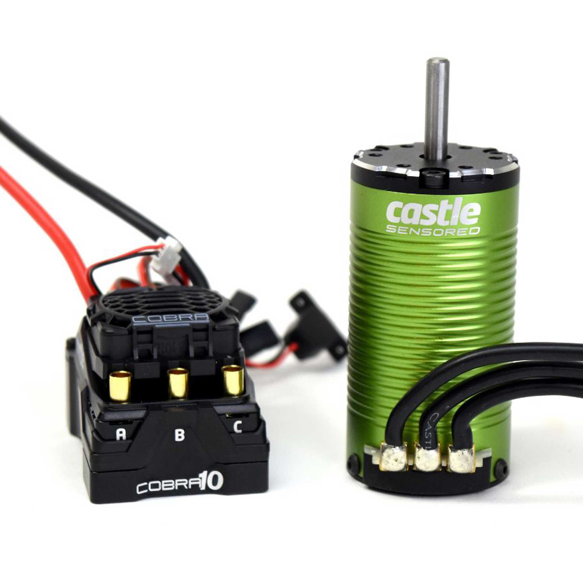 Castle Creations Cobra 10 Electronic Speed Control & 1415-2400KV Sensored Motor Combo, 5mm Shaft