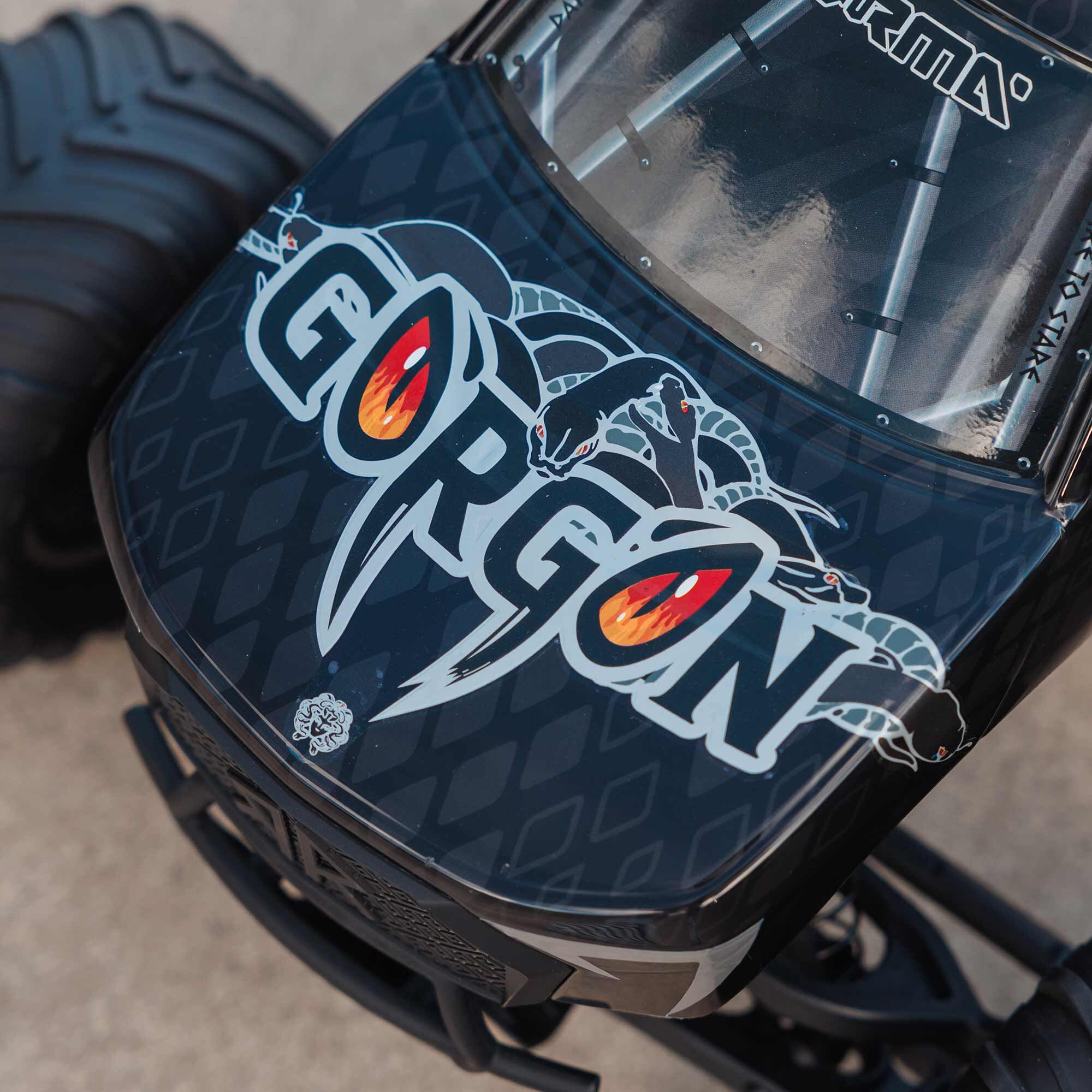 ARRMA 1/10 GORGON 2WD RTA Kit Brushed Monster Truck (Battery & Charger Included), Gun Metal