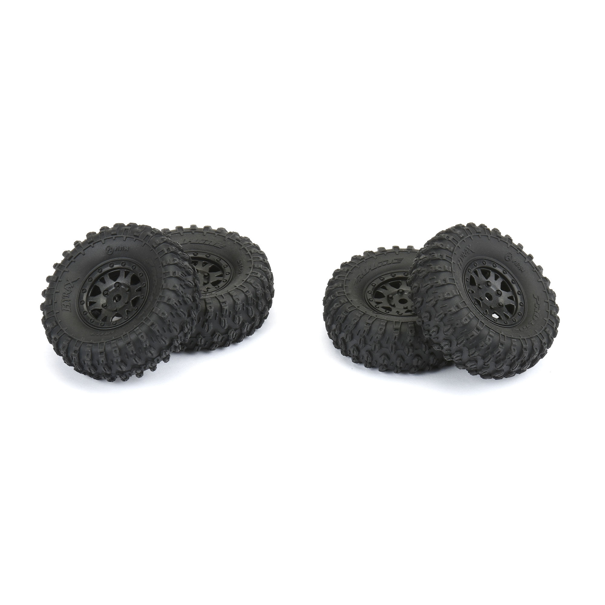 Pro-Line Racing 1/24 Hyrax Front/Rear 1.0" Tires Mounted 7mm Black Impulse (4): SCX24